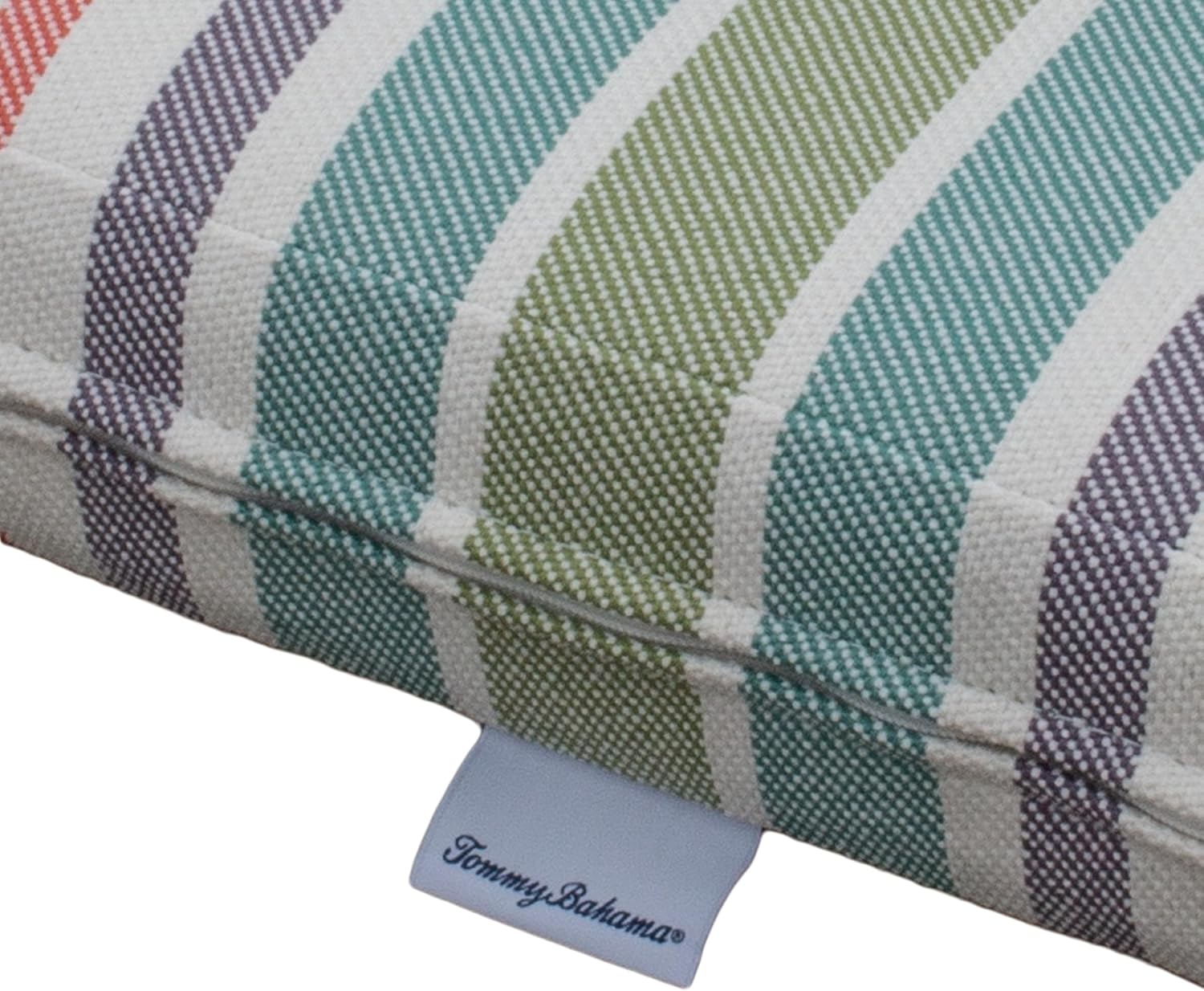 Tommy Bahama Sunbrella® Fabric 1-Piece Outdoor Knife Edge Dining Chair Cushion, 20" W x 19" L, Bandeau Pastel