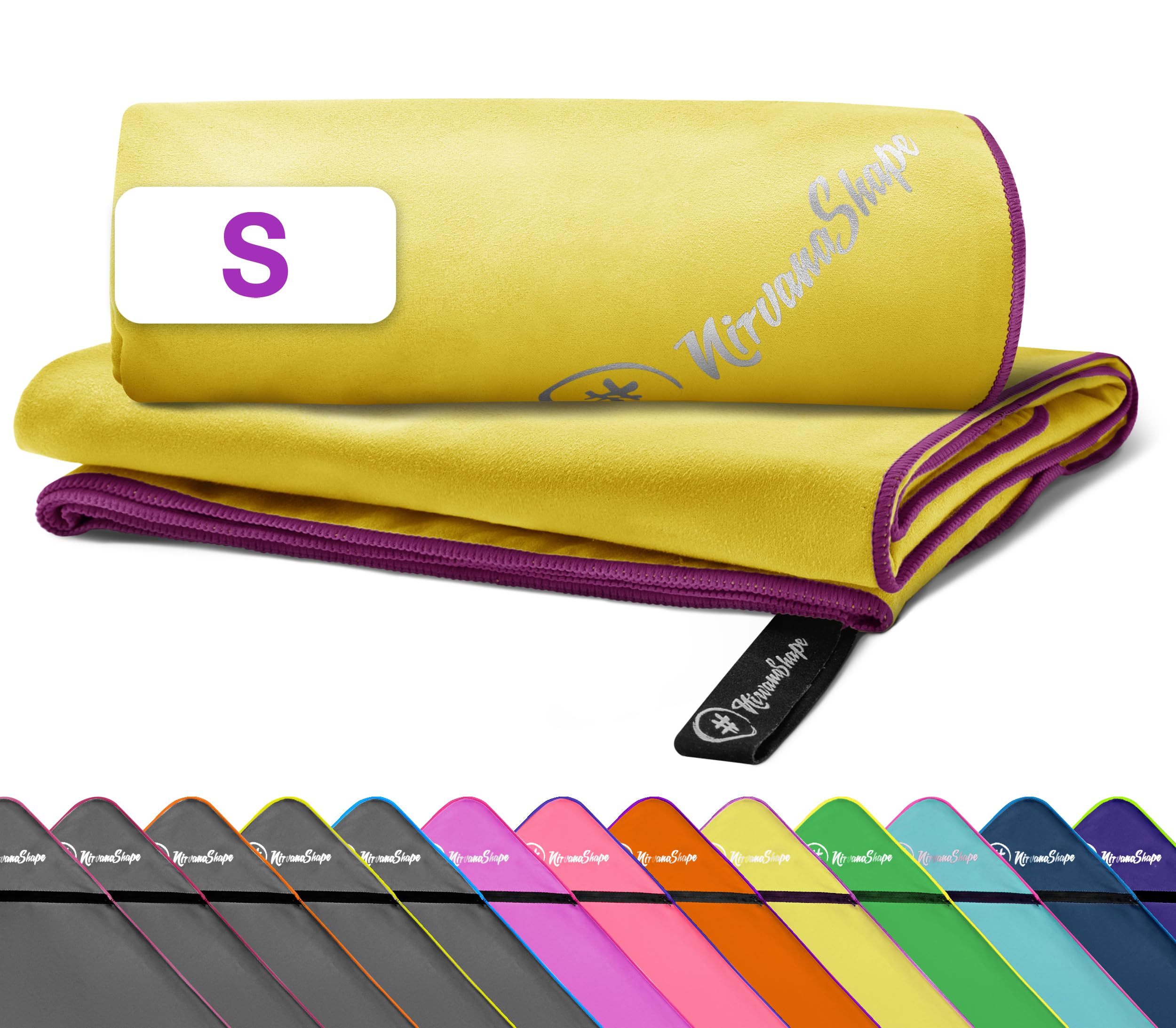 NirvanaShape Toalla de Microfibra 60 x 40 cm, Toalla de Viaje Ligera y compacta - Toalla de Microfibra para Viajes, Vacaciones, Fitness - sin Bolsillo en la Esquina ni Bolsa de Embalaje — view 60