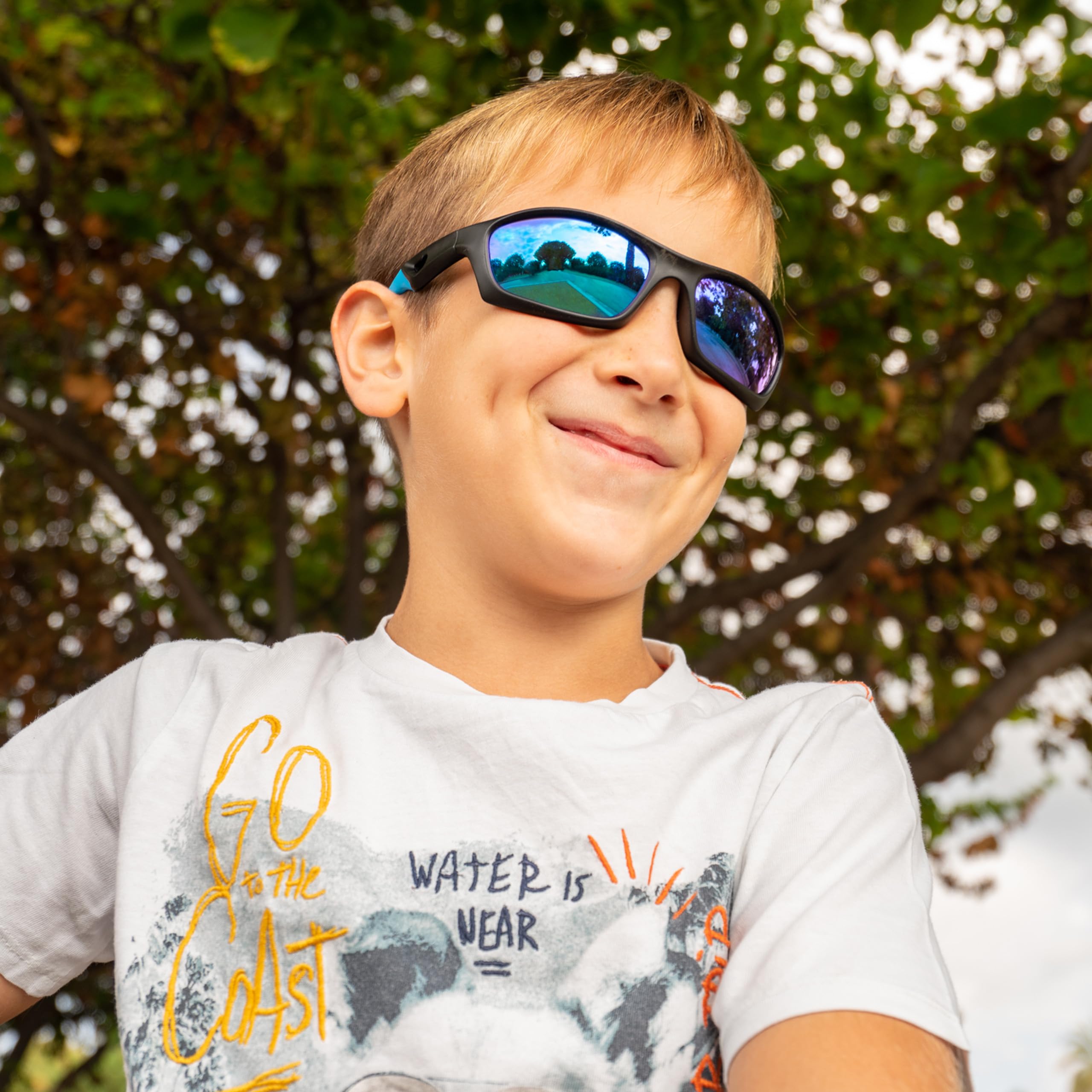 Kiddus Gafas de Sol Deportivas Polarizadas para Niños UV400 CAT3 Protección UVA UVB Sin BPA