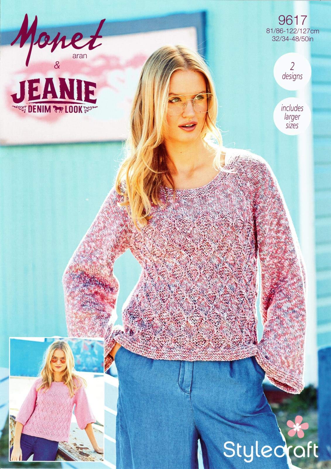 Stylecraft Aran Pattern 9617 2 Designs Sweaters 32/34 in - 48/50 in