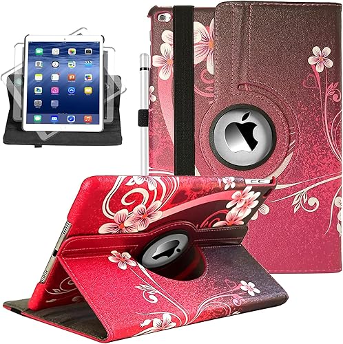 Funda para iPad 9.7 2018 2017  iPad Air 2  Funda protectora con soporte giratorio de 360 grados con encendido automático para iPad de 9.7 pulgadas 6