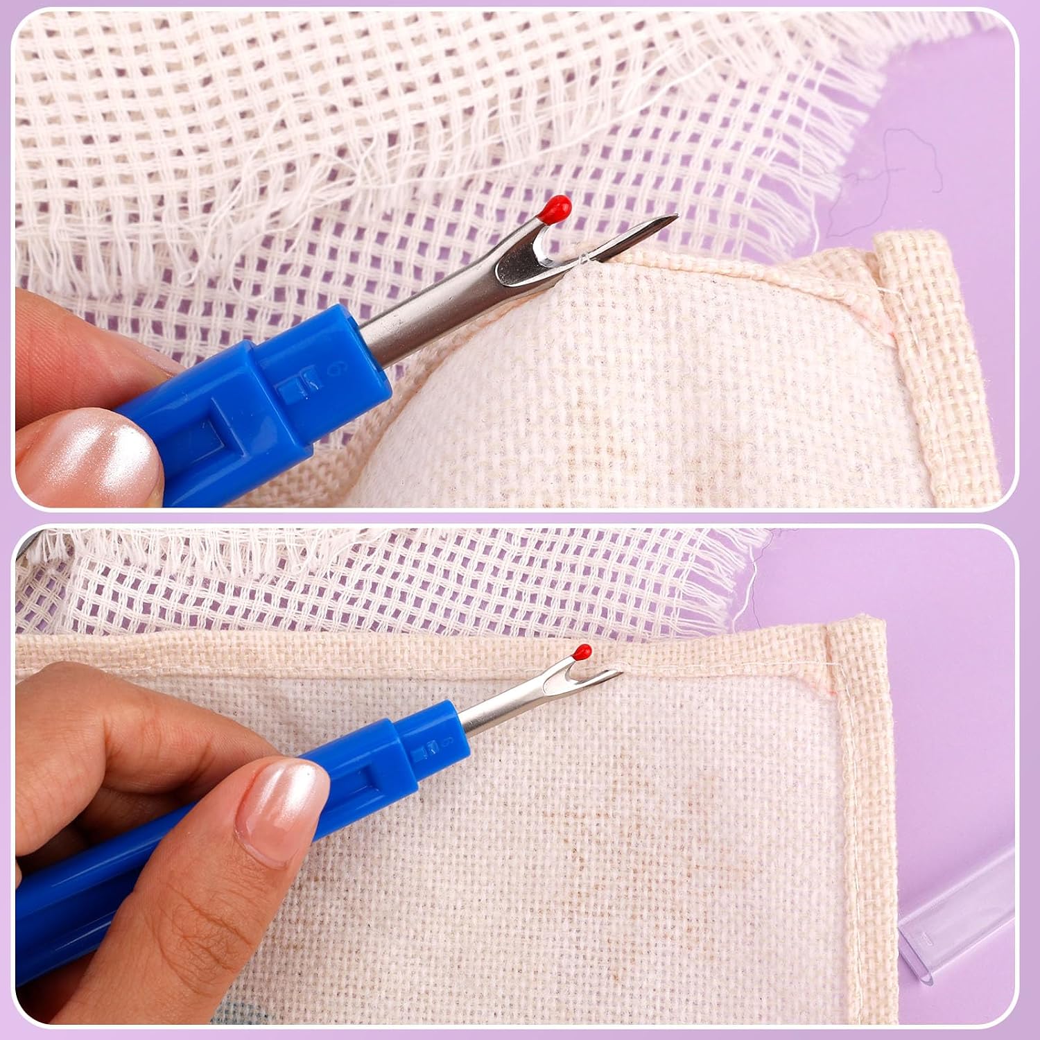 7pcs Seam Rippers Set for Sewing Quilting Knitting Crafts Supplies | Includes Large & Small Stitch Remover Tool with Protective Caps, Yarn Cutter, 2 Threaders, Thumb Knife & Long-Handled Knife