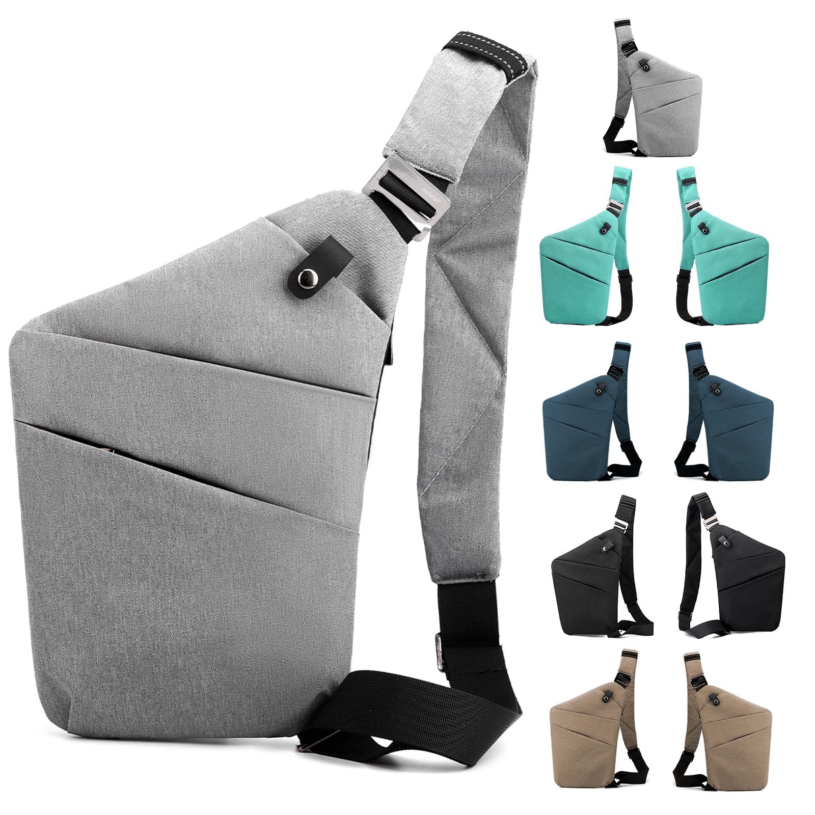 Macleria Anti Theft Crossbody Bag,Sling Bag for Women Men,Multi-pocket Chest Shoulder Bag for Travel, Sport, Work