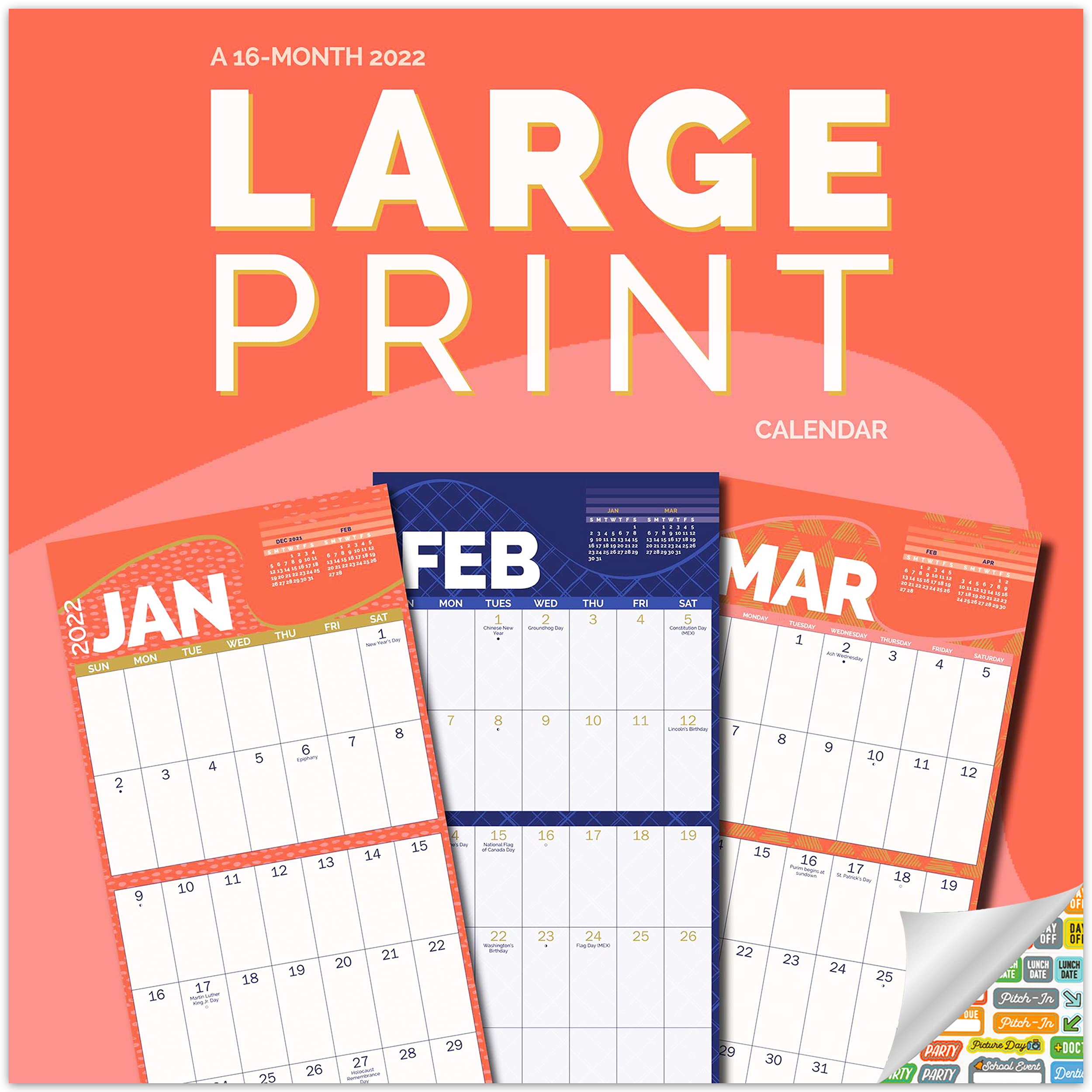 Buy Large Print 2022 Deluxe 7" x 7" 2022 Jumbo Print Mini Bundle with