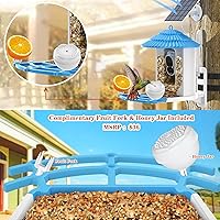 Vista 2 de Baba&Nana Comedero inteligente para pájaros con cámara, funciona con energía solar, inalámbrico para colgar al aire libre con WiFi, videos en vivo