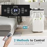 DORTALA climatiseur portable 8000 BTU, climatiseur portable 3-en-1 avec télécommande, déshumidificateur, minuterie 24H, kit de fenêtre pour appartement de 350 pi², chambre