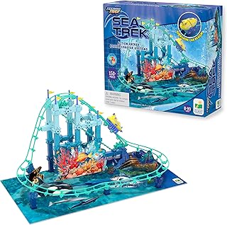 The Learning Journey International Techno Trax Sea Trek , Roller Coaster Building Kit, STEM Gift for Boys and Girls Age 8+, 150+ pc Set