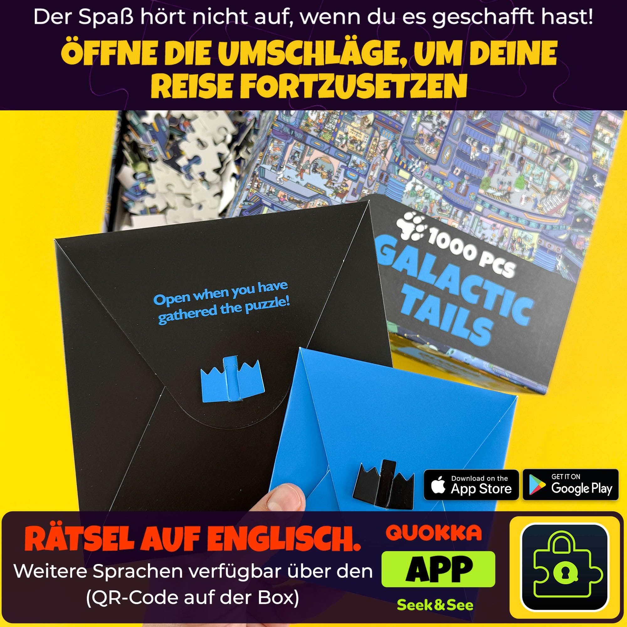 Puzzle für Erwachsene 1000 Teile – 1000-Teile-Puzzles für Erwachsene | 3er-Puzzleset in hochwertiger Box – Desert Whirl, Galactic Tails, Hotel Wildeluxe – Herausforderungen – Eindrucksvolle Tier-