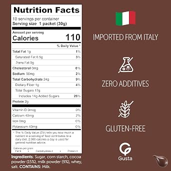 Italian Hot Chocolate Latte Smooth & Creamy Cocoa Drink Mix with Milk Authentic Made in Italy Comforting Morning Coffee Alternative 10 Packets