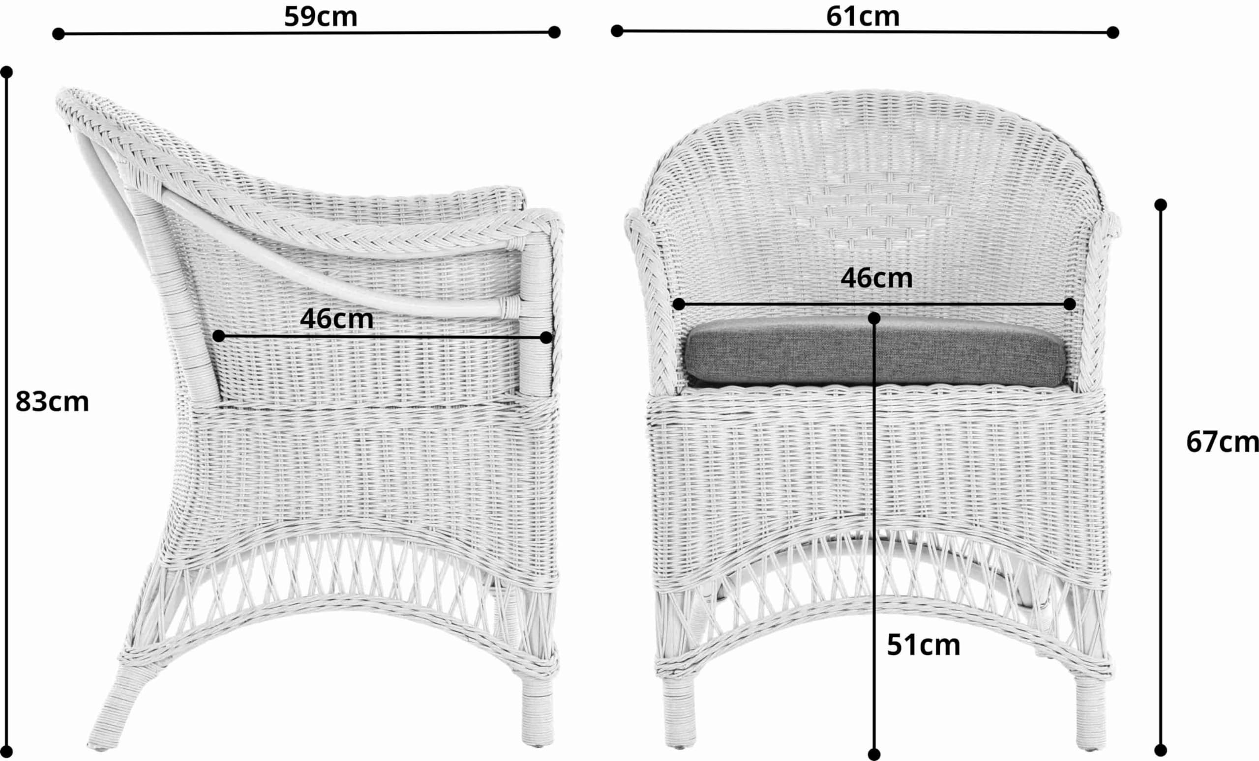 korb.outlet Rattansessel Landhaus Flechtsessel aus Natur-Rattan Rattan Sessel Korbsessel Wintergarten (Royal Grau, mit Polster)
