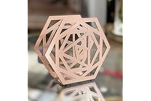 Sophisticated Rose Gold Metal Upright Napkin Holder with Cutout Rose Silhouette Design