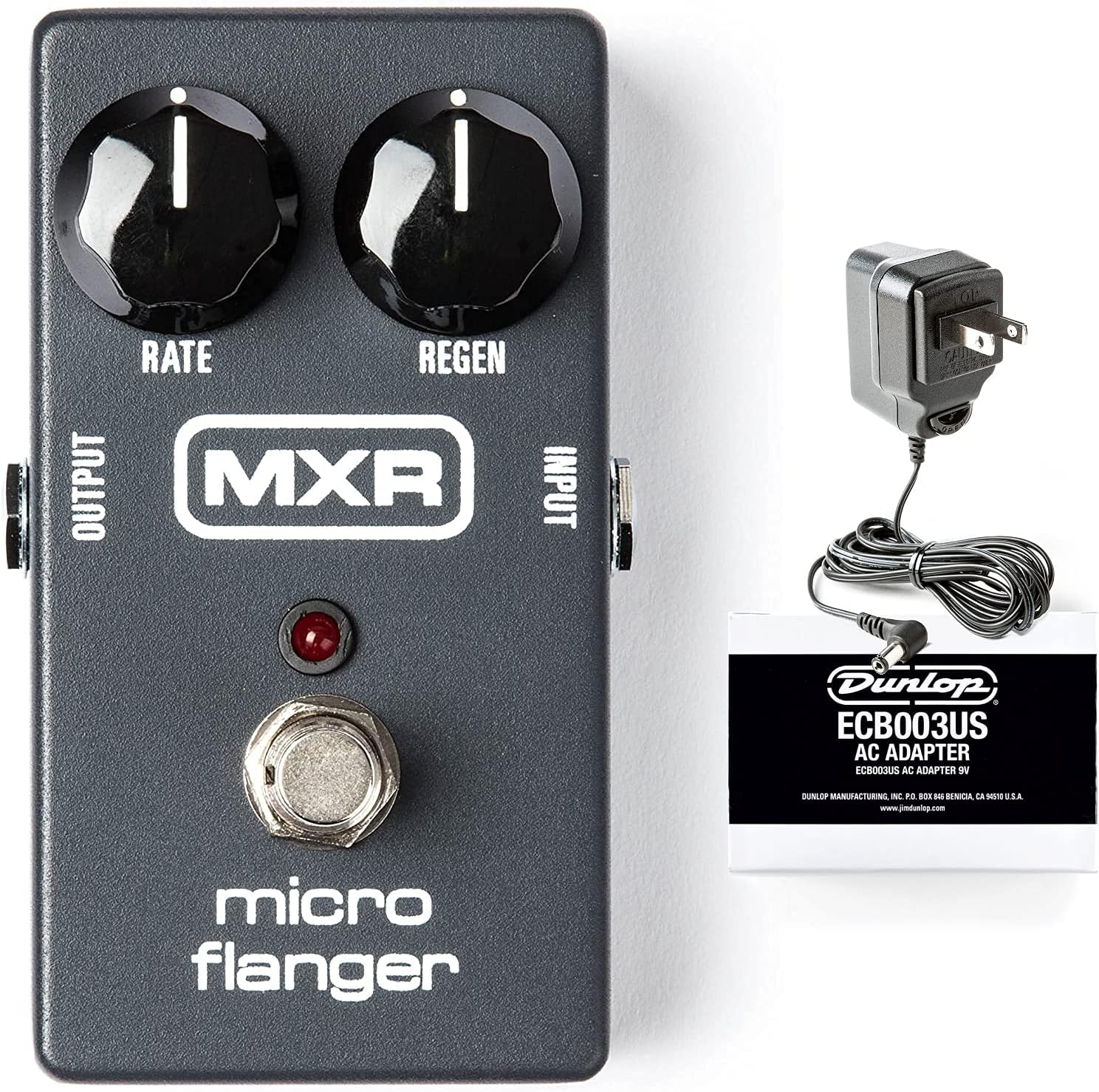MXR M152 Micro Flanger Bundle with Dunlop ECB003 Power Supply