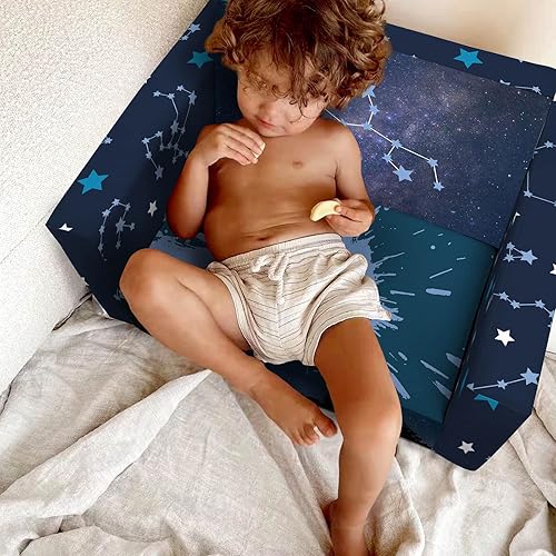 Miniatura 36 de Sofá y tumbona convertible 2 en 1 para niños, sofá abierto con cielo estrellado, silla para niños y niñas 09.23 - 10.22 (Libra),01.20 - 02.18