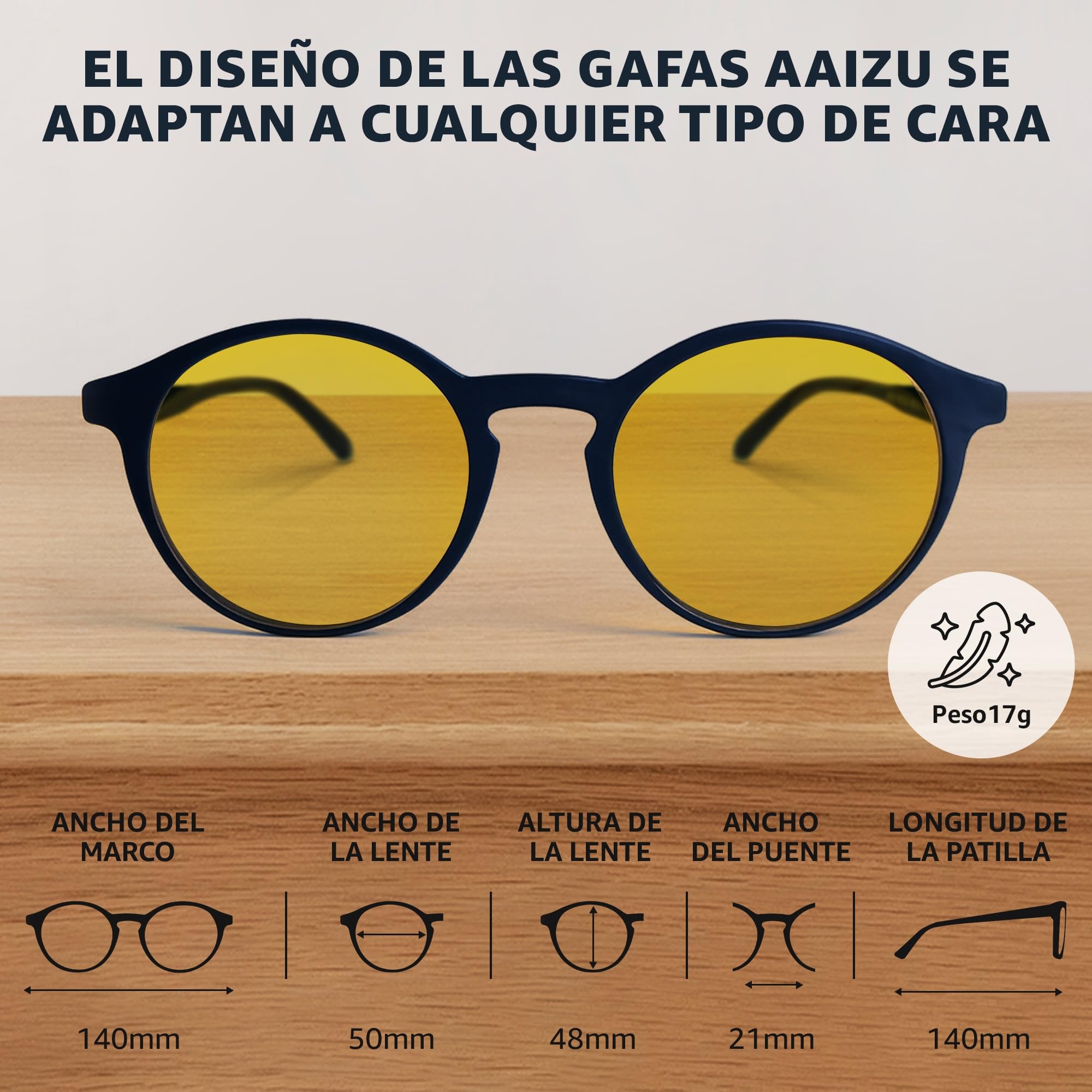 AAIZU-Gafas Luz Azul para Hombre y Mujer- Gafas Filtr Luz Azul para Ordenador, Gamming y Pantallas- Bloqueo Anti Luz Azul- Reduce la Fatiga Visual y Mejora el Descanso — view 4