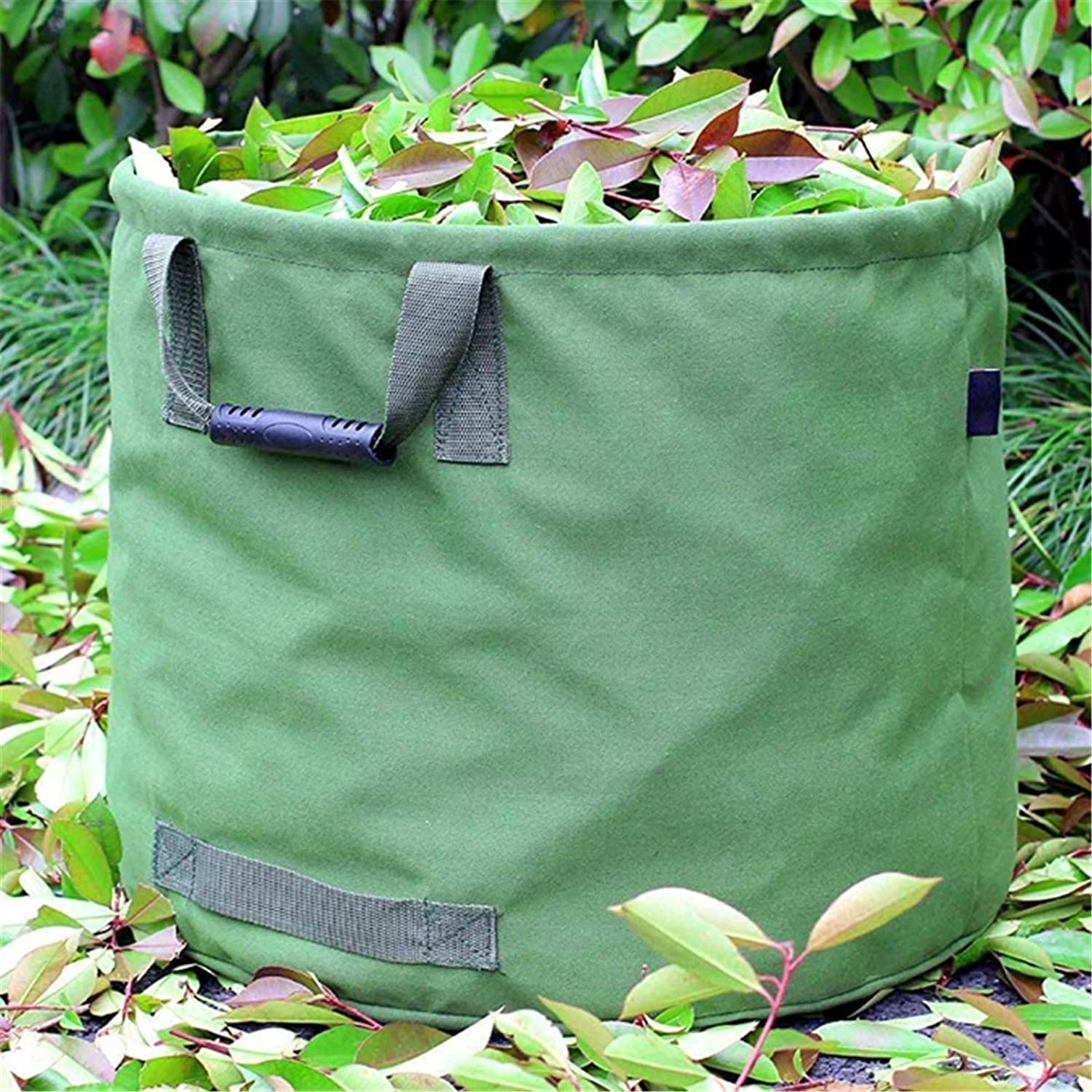 Bolsas de basura for jardín, bolsas de jardín resistentes con asas, bolsas de jardín reutilizables impermeables, bolsa de hojas verdes con tela de lona militar, for recoger residuos de plantas, hierba