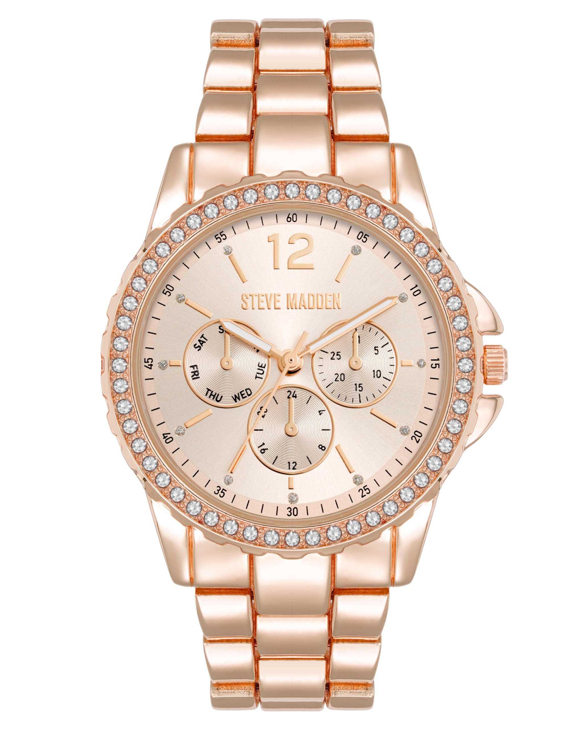 Steve Madden Women's Genuine Crystal Accented Bracelet Watch