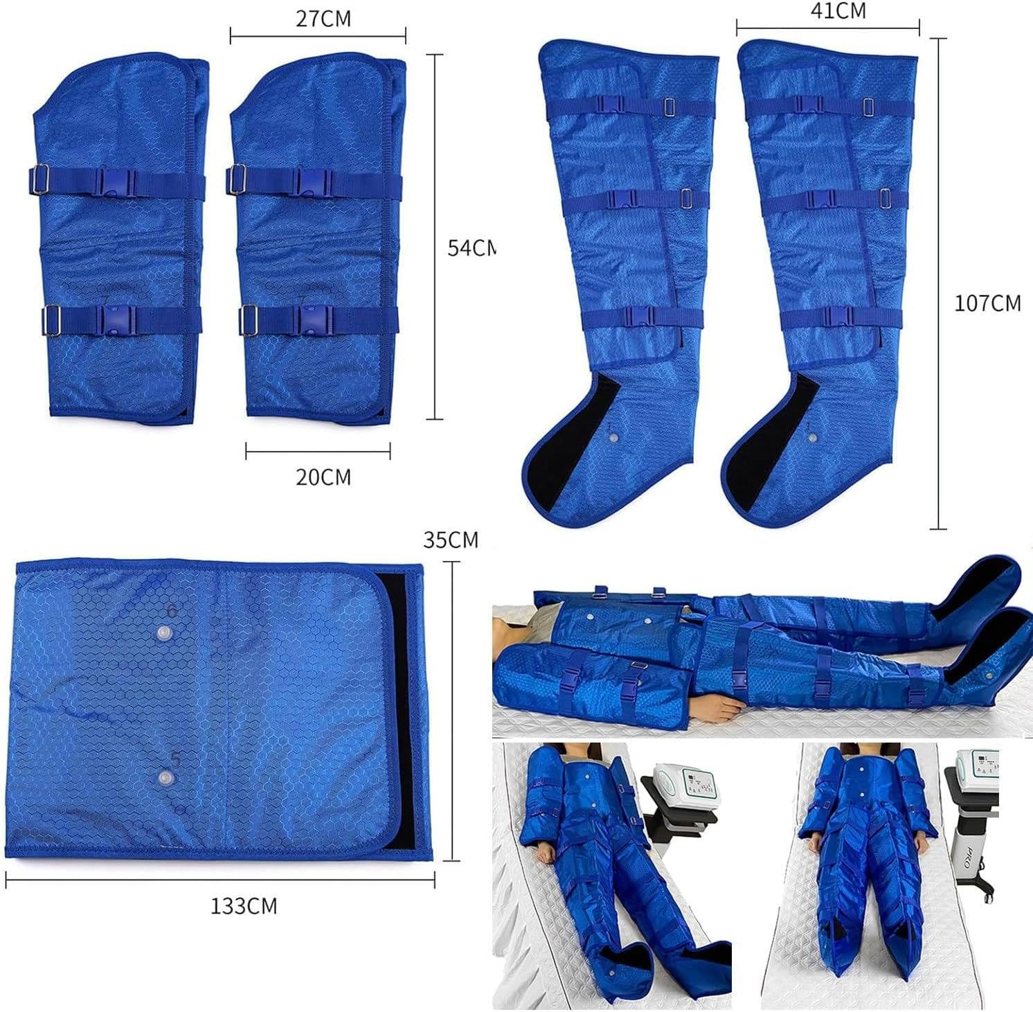 Dispositivo Drenaje Linfático,Masaje Eléctrico Maquina Presoterapia,4 Programas,3 Intensidades,Equipo Completo: Accesorios Brazos,Piernas,Glúteos Y Abdomen