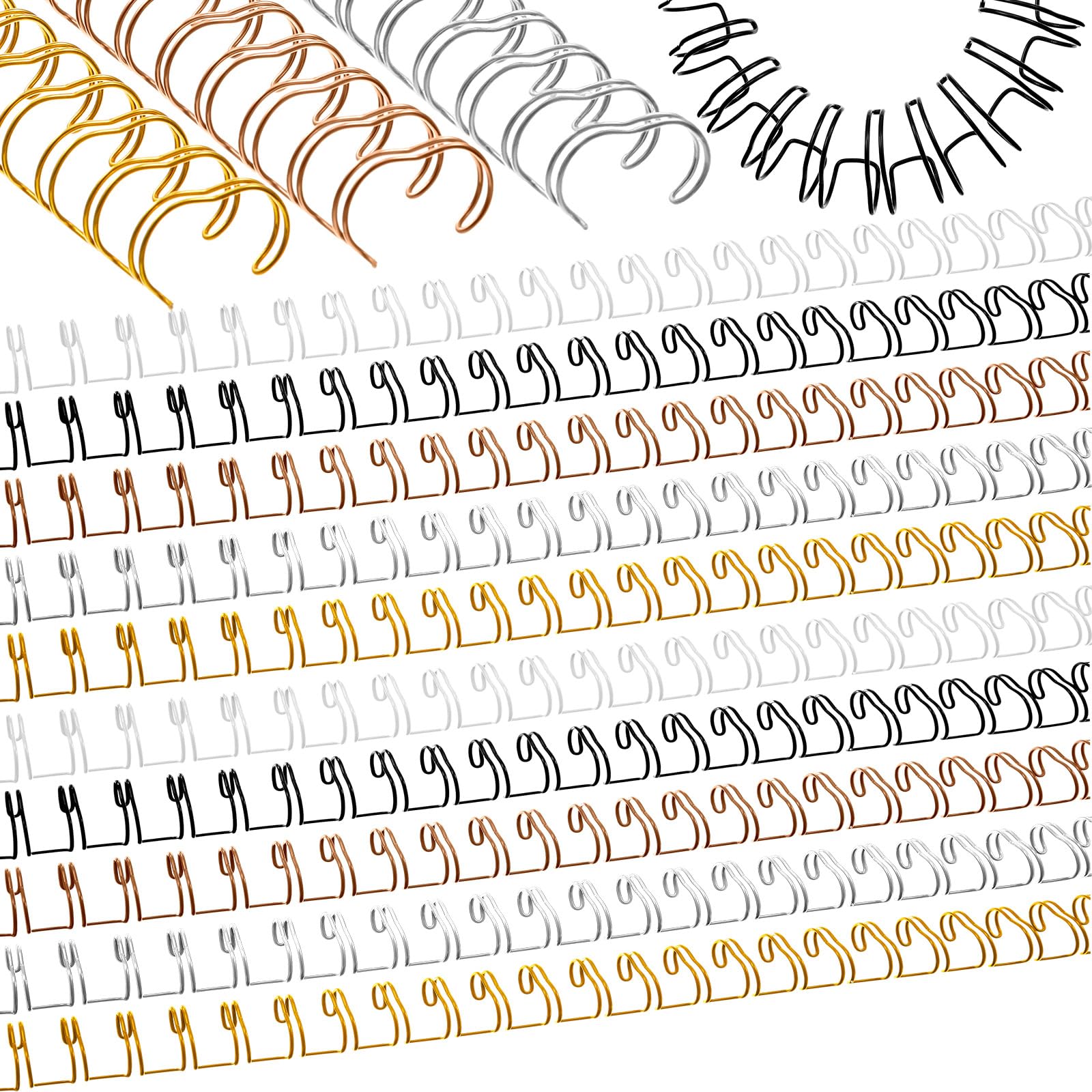 MorningRo 50 Pcs 5/8 Inch Metal Double Loop Binding Wires Bulk, 5 Colors