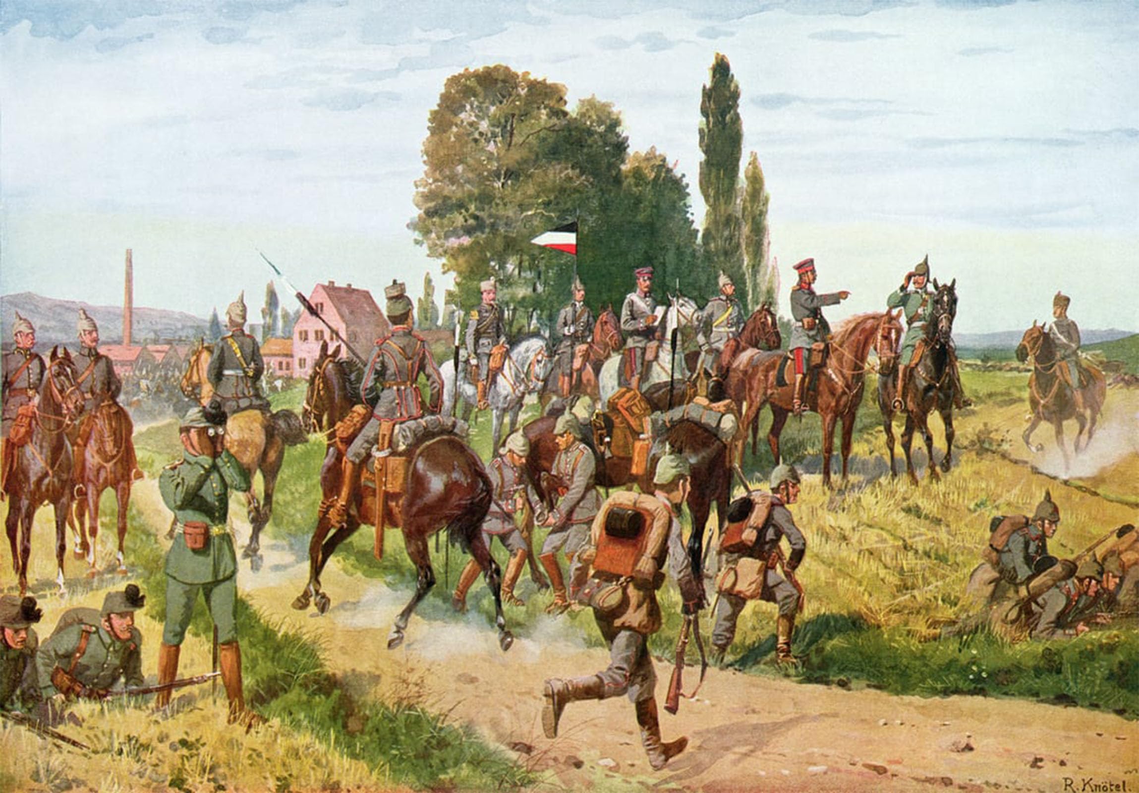 Murales de lienzo de uniformi tedesche da Illustrierte Zeitung obra de Richard Knoetel 60x90 5