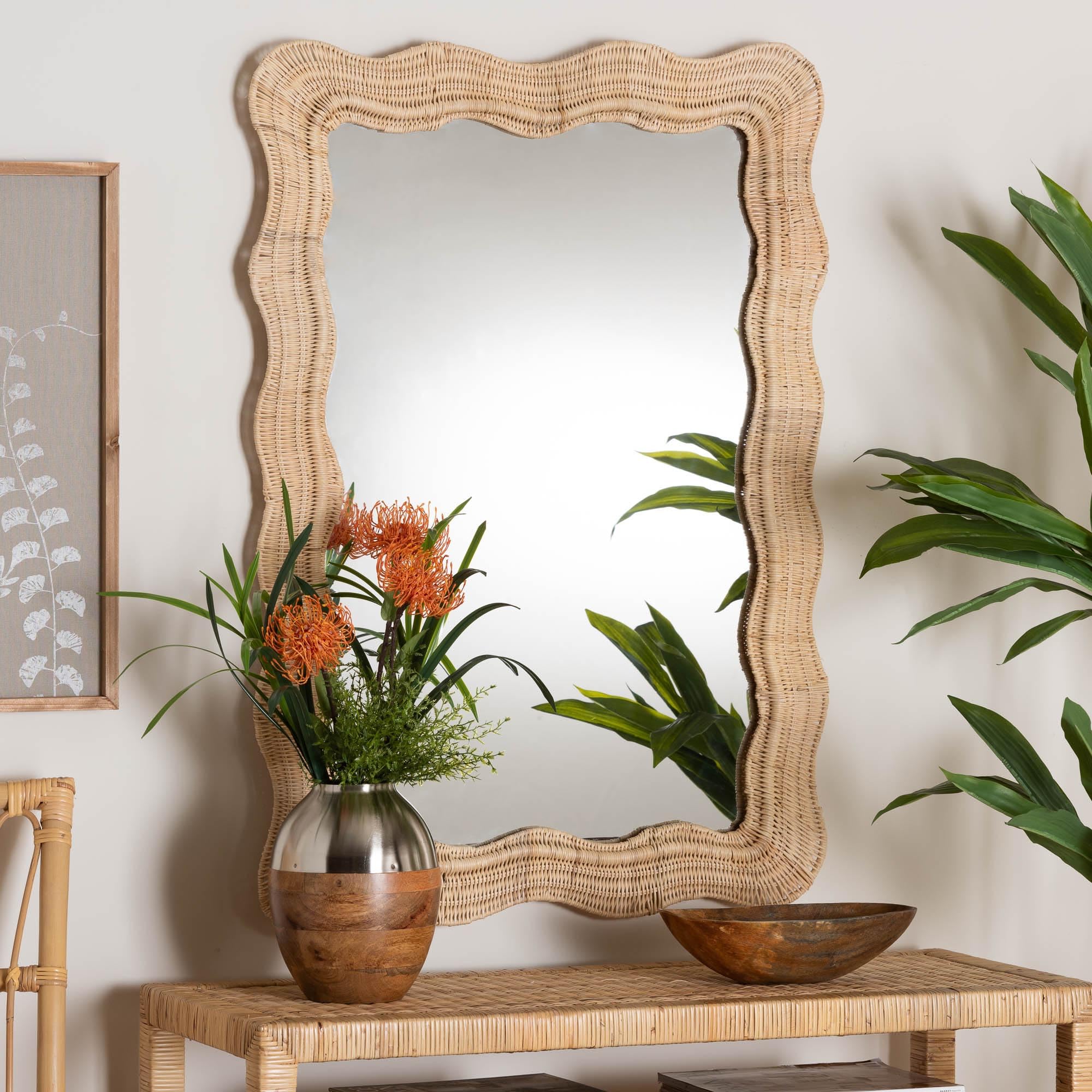 Amazon.com: Bali & pari Hasana Bohemian Natural Scallop Rattan