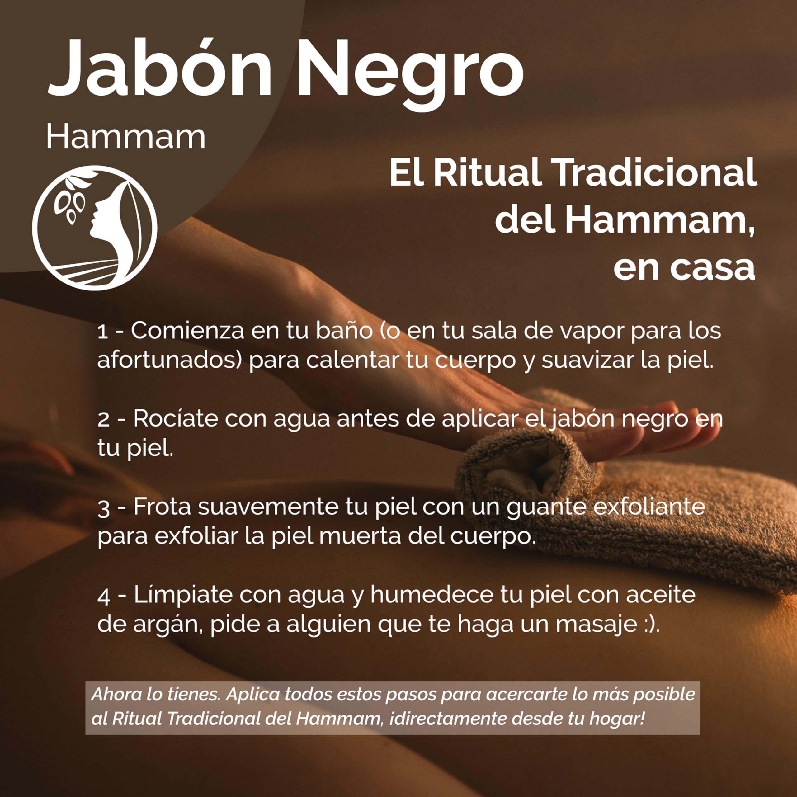 Fatima's Garden Jabón Negro con Aceite de Oliva - Limpiador Natural, 150g