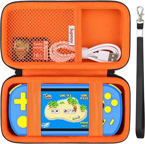 Miniatura 15 de Supmay Funda de transporte compatible con CCTU / TEBIYOU - Juegos de mano para niños, precargados 218 videojuegos retro, soporte portátil para Cubo