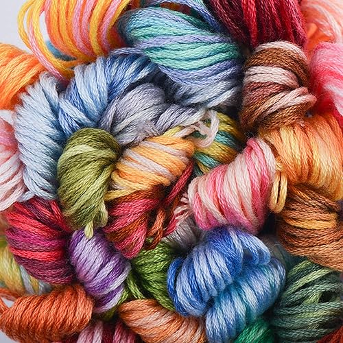 Miniatura 8 de Paquete de 12 madejas de hilo dental con variaciones mágicas de color, seis hebras bordadas de hilo de punto de cruz, multicolor, juego A