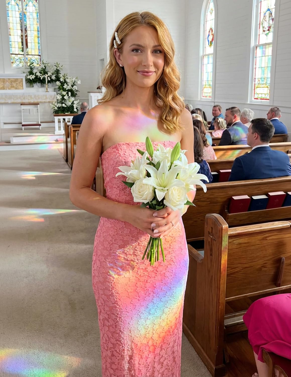 ZESICA Women's 2026 Summer Floral Strapless Bodycon Midi Dress Off Shoulder Tube Beach Wedding Guest Party Long Dresses - Image 5