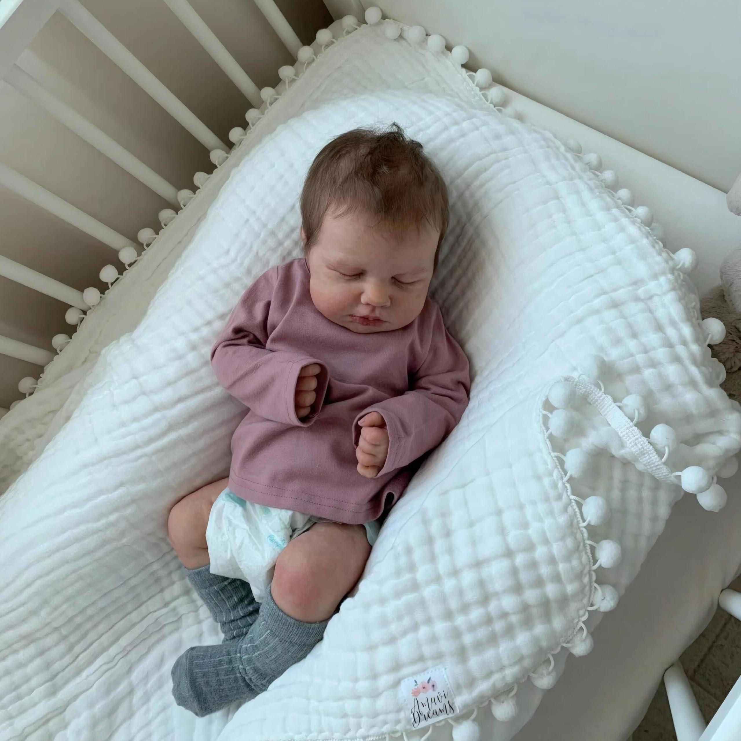 Anano Reborn Baby Lebensecht 50CM Reborn Baby Junge Puppen Wie Echt, Reborns Puppen Lebensecht Babypuppe Wie Echt Junge Mit Haaren