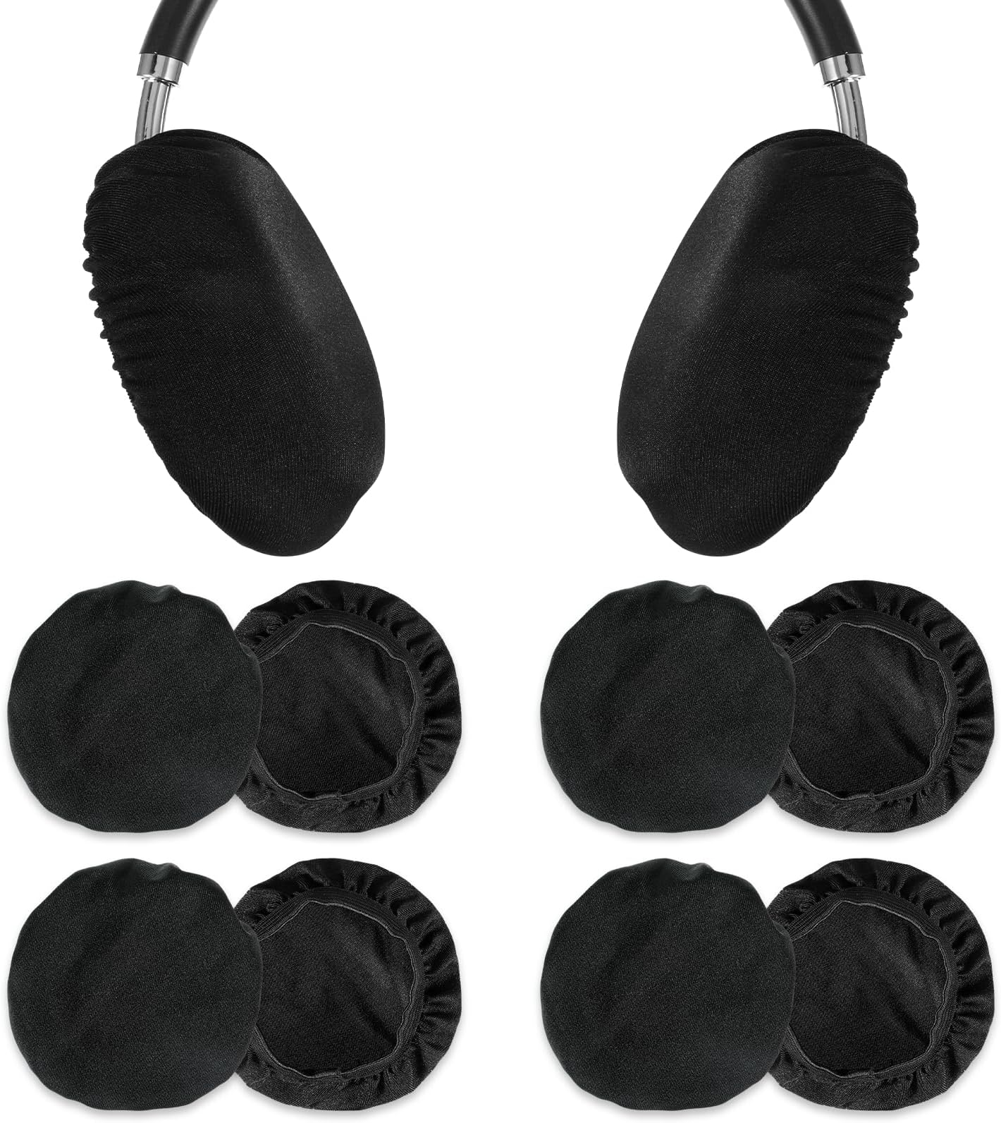 8PCS Headphone Ear Covers, Washable Headphone Sweat Covers, Elastic Stretchable Earpad Cover Protectors for Gym, Library, Study, Gaming, Aviation, Racing (3.54-4.33 Inch)