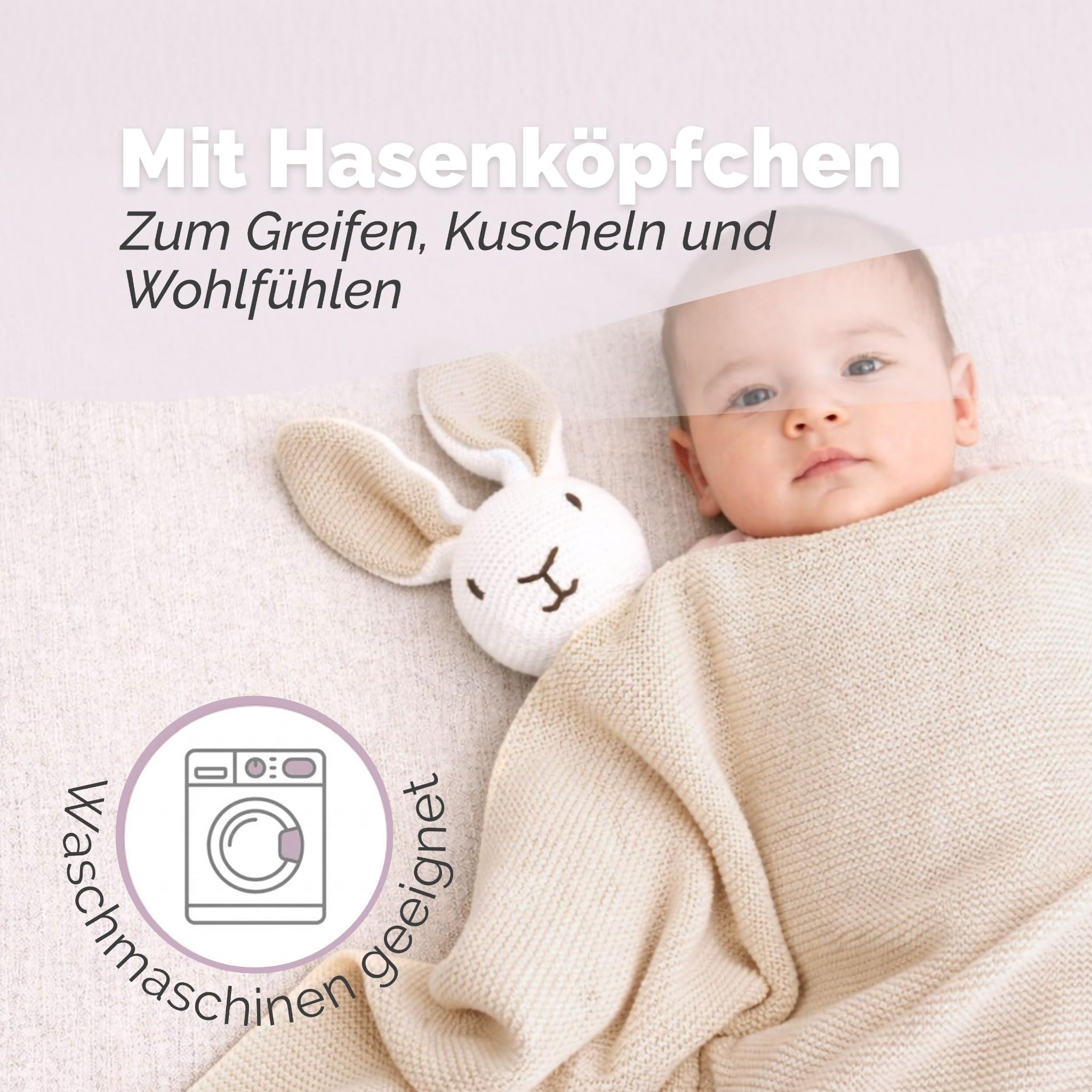 Livella 2-in-1 Babydecke & Kuscheltuch Hase – 75x100 cm, 100% Bio-Baumwolle