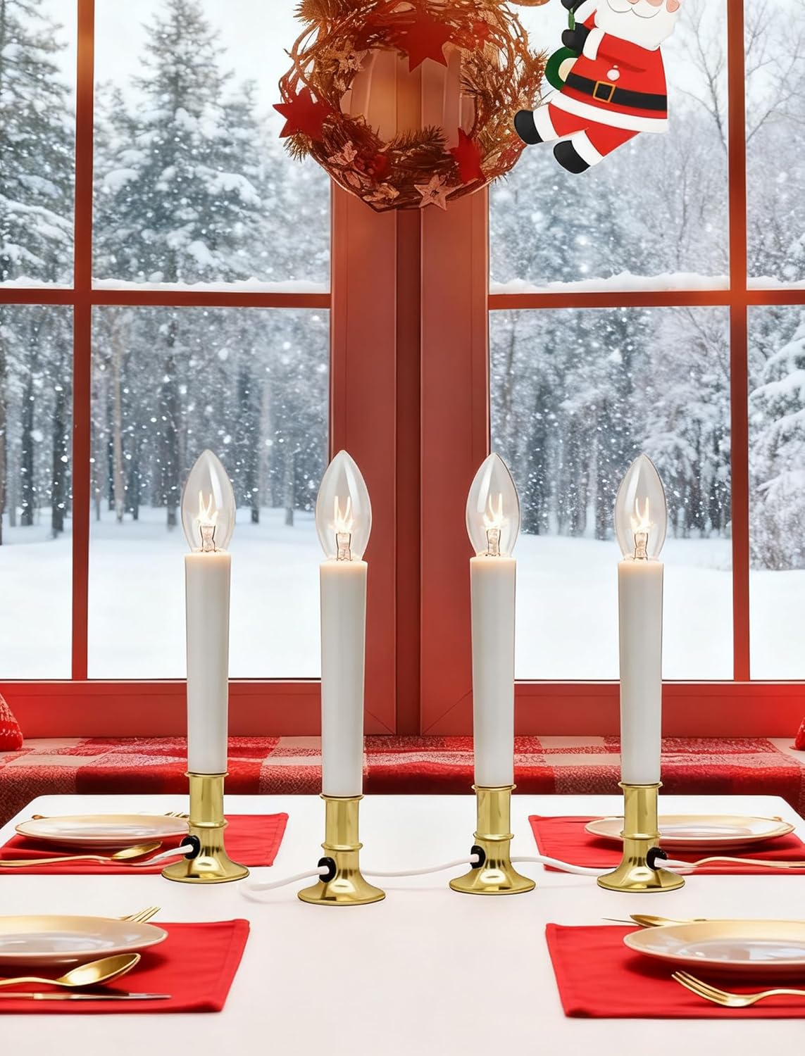 25PK C26 Christmas Incandescent Light Bulbs for Electric Window Candles Lamps, 7 Watts E12 Candelabra Base String Light Bulbs Replacement, Waterproof Clear Night Lights for Xmas Tree Indoor Decor