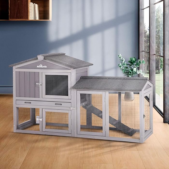 Buy GUTINNEEN Rabbit Hutch Outdoor Bunny Cage Indoor,Extensible Chicken Coop with Large Run