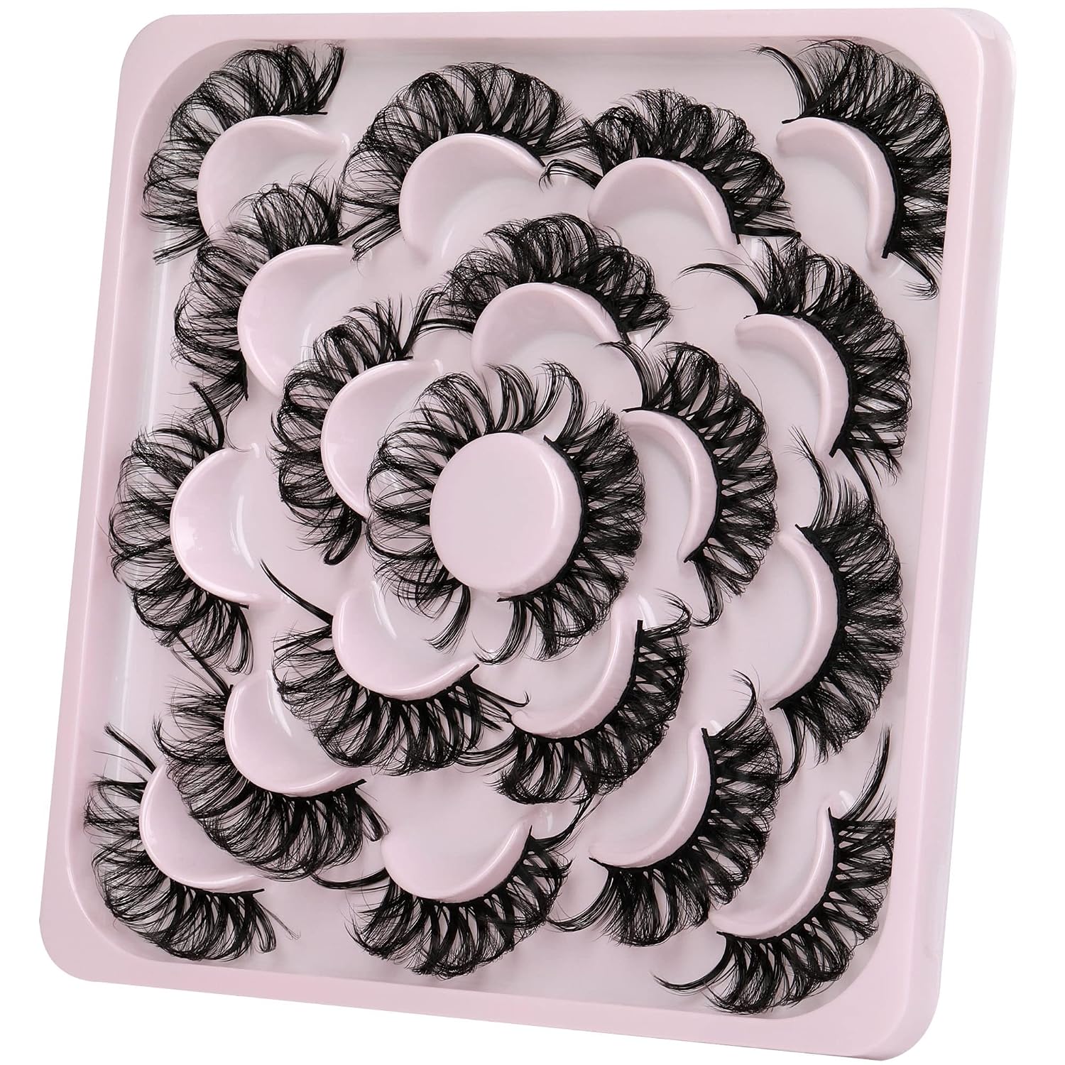 Eyelashes Dramatic Curly Faux Mink Lashes Wispy Russian Mega Volume Strip False Eye Lashes 10 Pairs