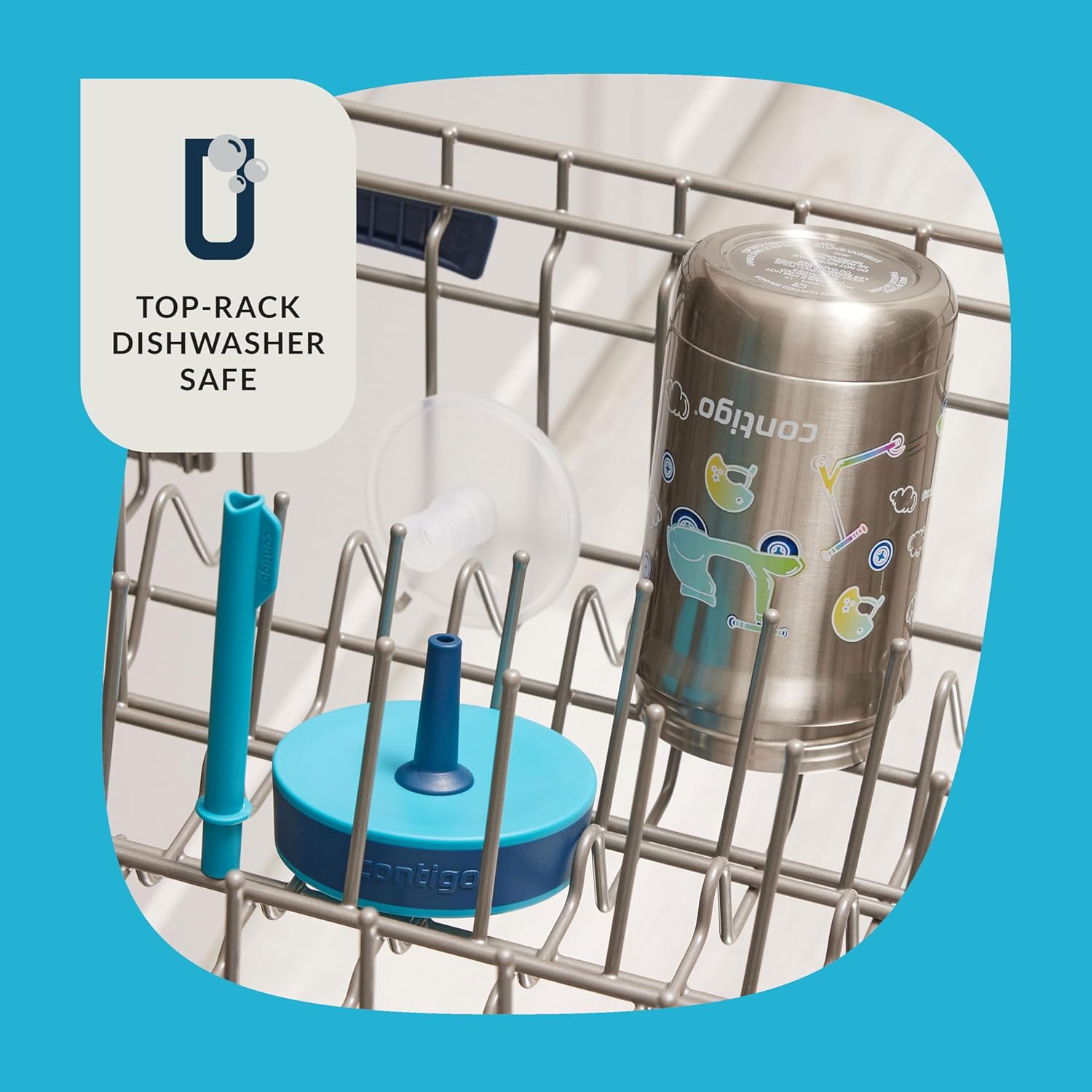 Contigo Leighton Straw Tumbler, 12 oz, Juniper (Scootin) - Image 4