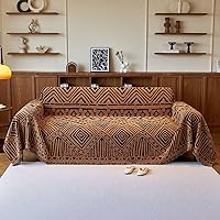 Vista 26 de VClife Funda de Sofá XL de Chenilla para Sofá de 3 Cojines, Fundas de Sofá Modernas a Rayas Beige Chocolate para Niños Lavables Protector de Sofá