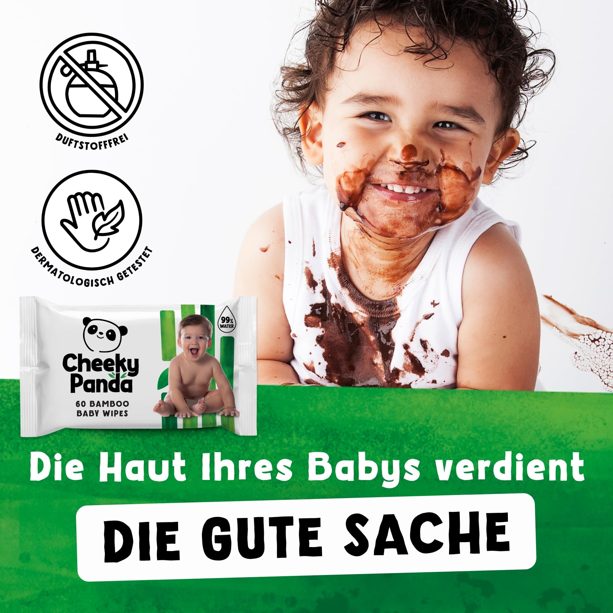 The Cheeky Panda 1536 Baby-Feuchttücher aus Bambus, biologisch abbaubar, Multipack, 24 Packungen