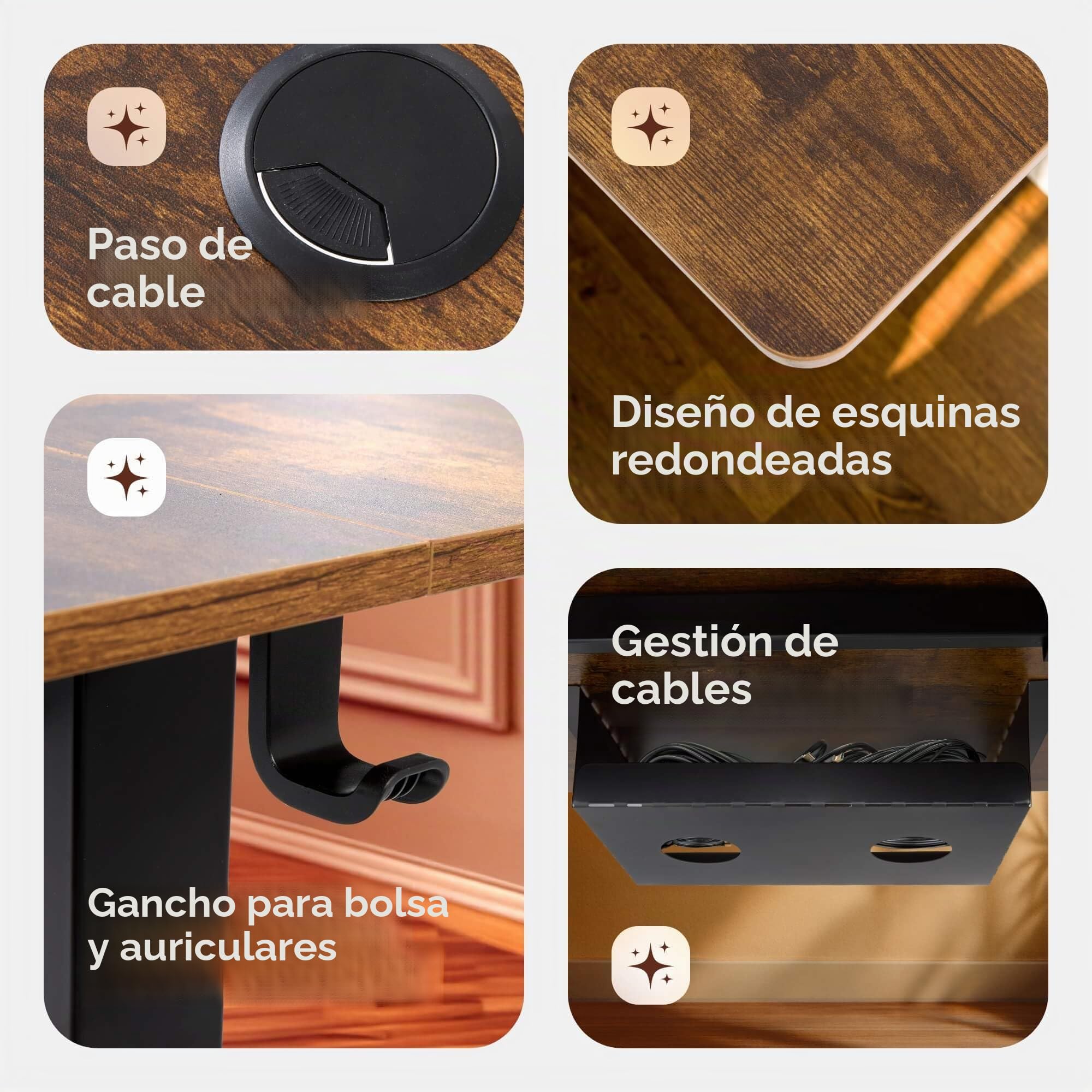 Arebos Escritorio Eléctrico Ajustable 160 x 80 cm | Altura 72-118 cm | Función Memoria | Mesa Ergonómica de Pie y Sentado | para Oficina, Hogar, Teletrabajo | Marrón