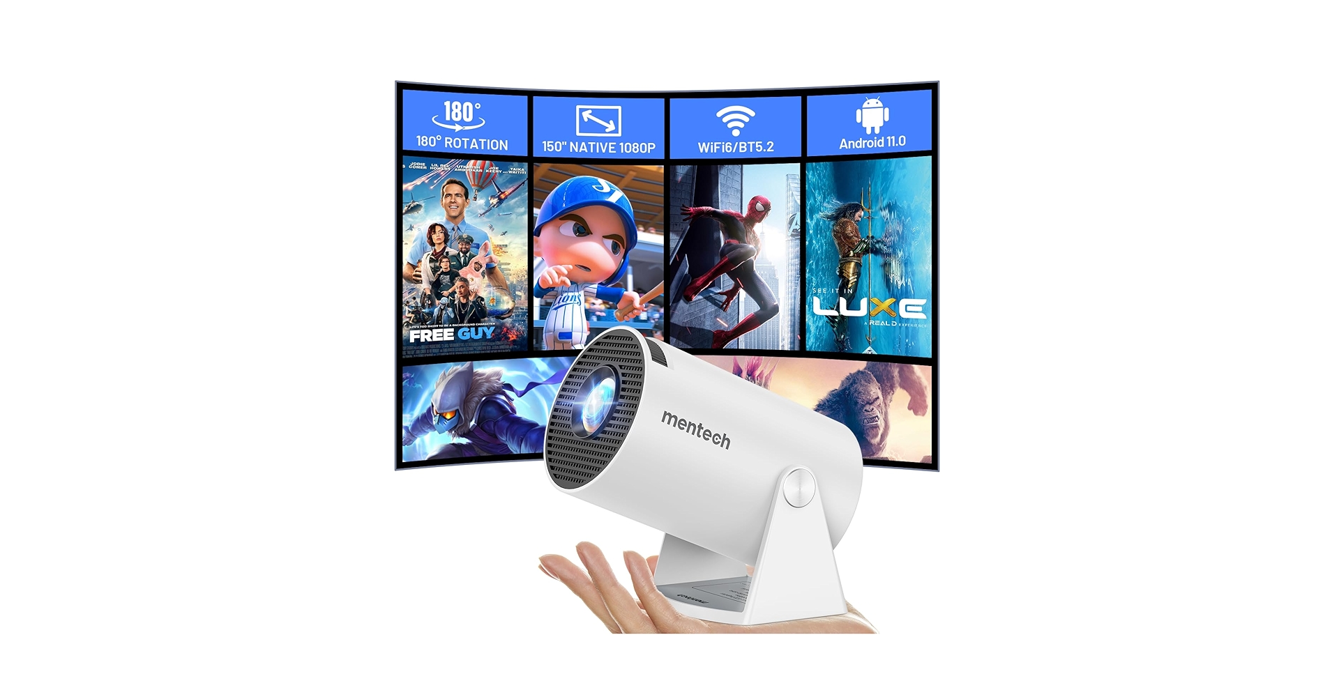 Amazon.com: Mini Projector With WiFi and Bluetooth, 180