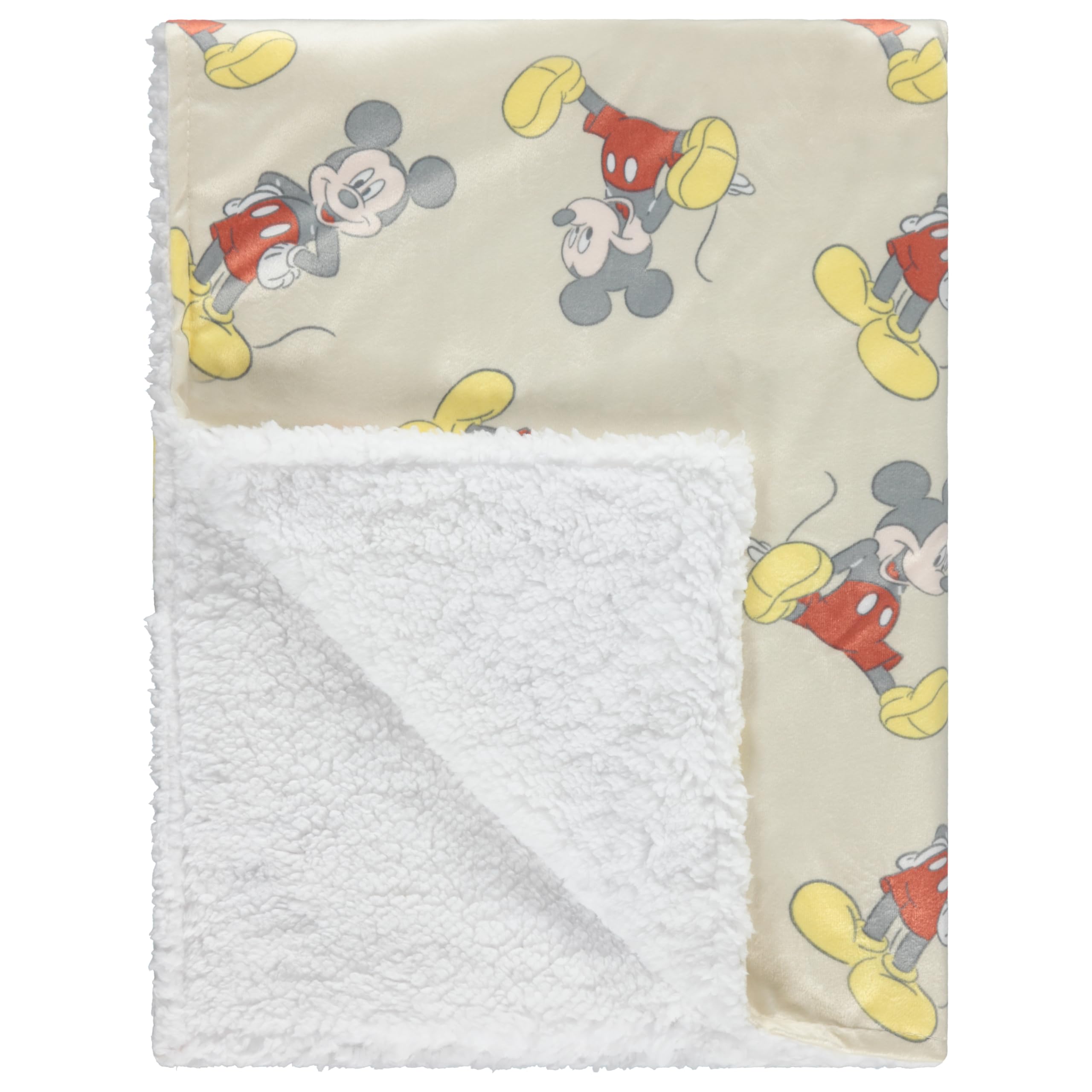 Disney Coperta per neonati in visone e sherpa double-face, ultra morbida e soffice, in visone, per neonati, misure 30 x 35 cm
