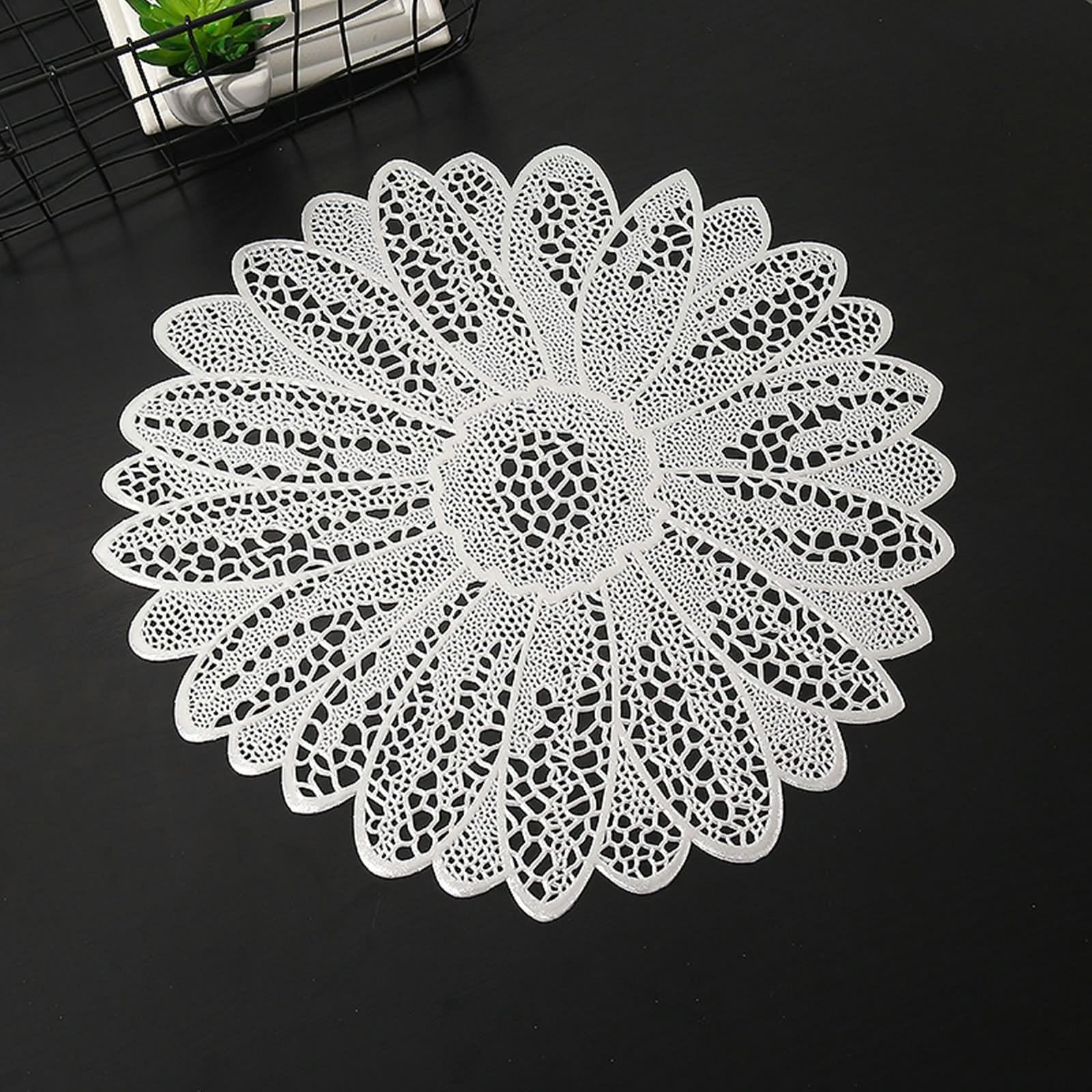 Set di 8 tovagliette all'americana in PVC spesso 38 x 38 cm, a forma di girasole, per sala da pranzo, cucina, feste