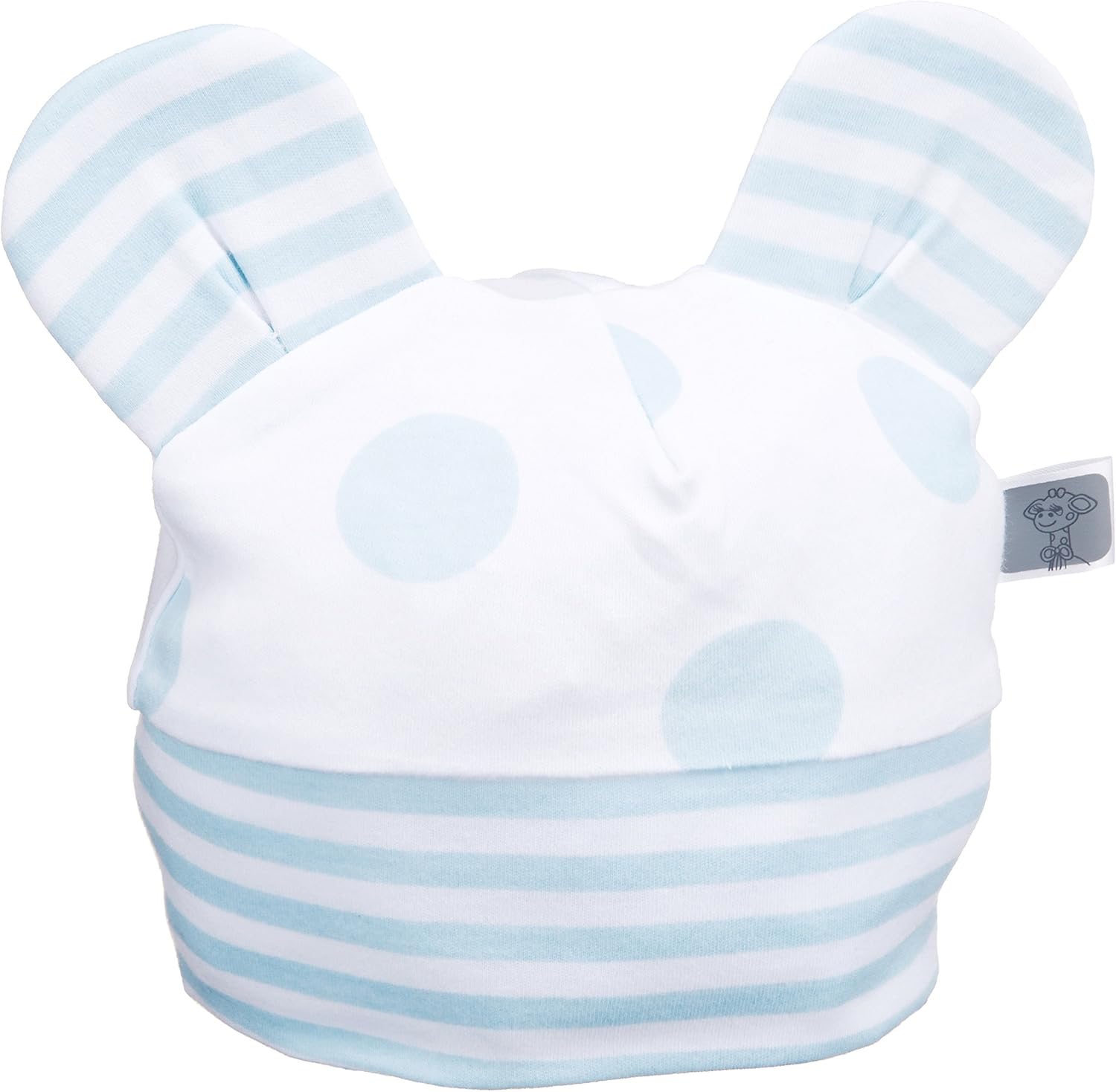 Amazon リトルジラフ Little Giraffe ベビー肌着 【正規代理店輸入】 ドットコレクション 耳つきキャップ 06m