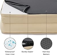Vista 30 de Bedsure - Cama ortopédica mediana para perros, sofá cama impermeable para perros medianos, espuma de soporte con funda extraíble y lavable, forro