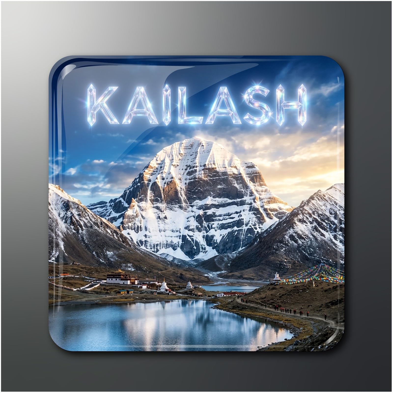 Premium Kailash Mountain Fridge Magnet - Revered Landscape Decor, 2x2 in, Glossy Finish (Pack of 1)-image-10