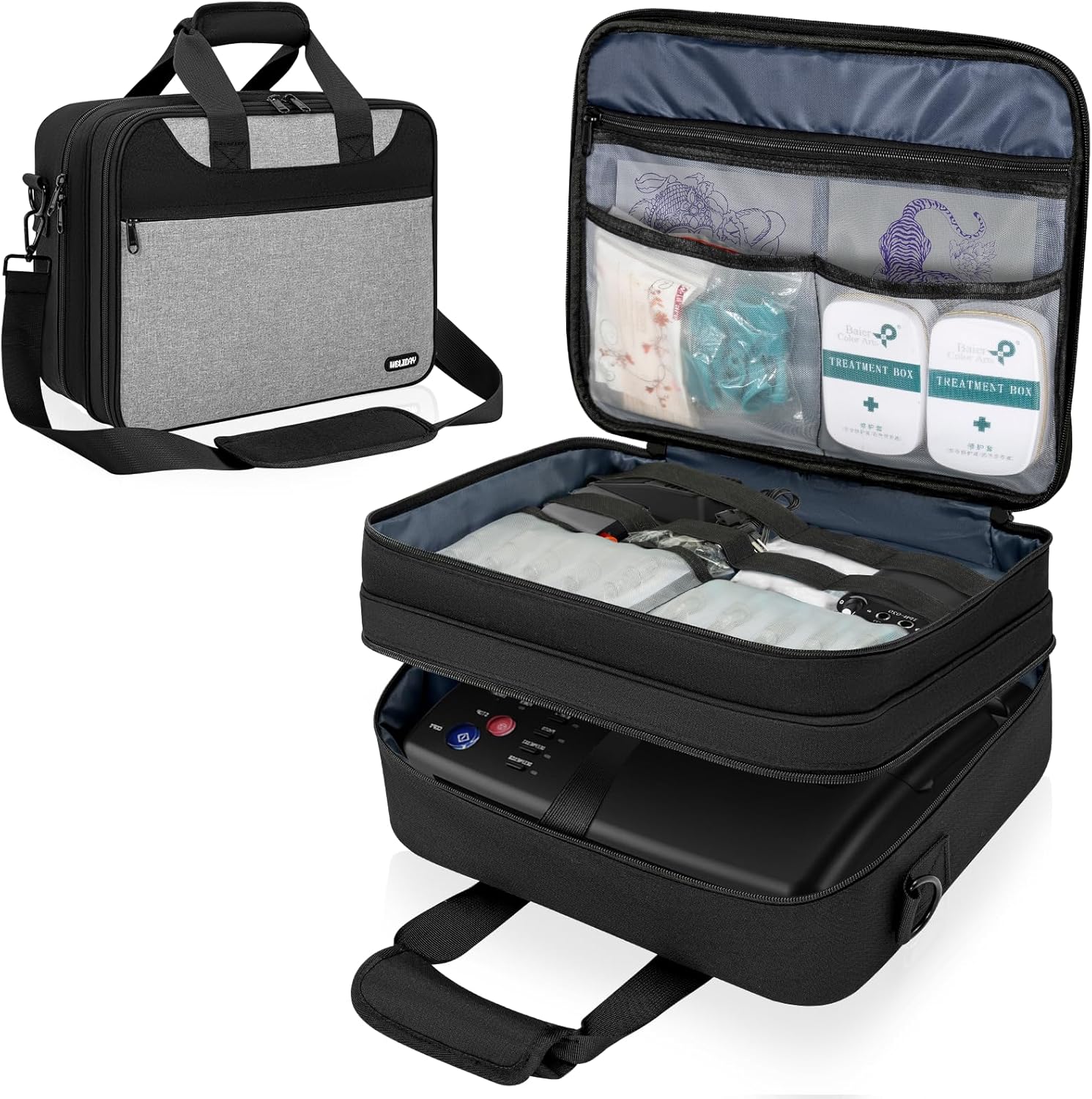 Tattoo Carrying Case Tattoo Supplies Organizer Tattoo Kit Travel Bag for Tattoo Stencil Printer and Tatoo Equipment