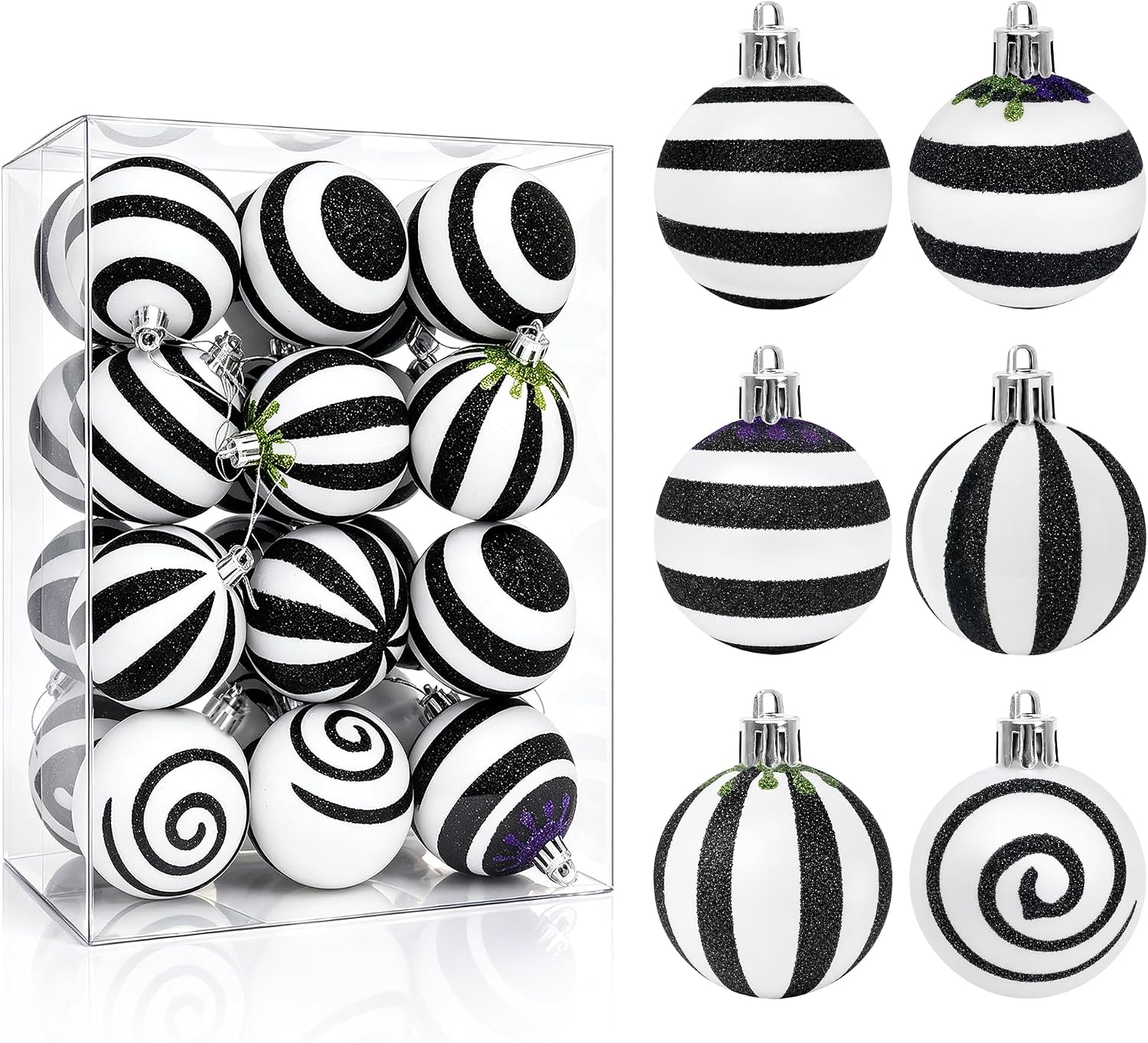 24 Pcs Christmas Ball Ornaments 2.36”, Christmas Tree Decorations