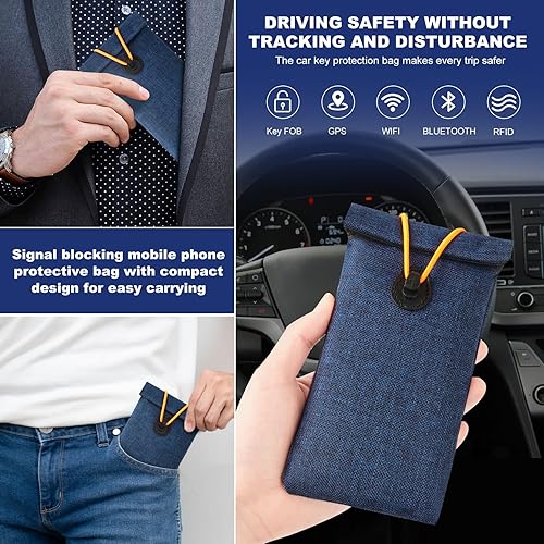 Miniatura 5 de SOVIUPRZ Faraday - Bolsa para cartera de teléfono y llavero Faraday para teléfono, bloqueo de señal, GPS, RFID, NFC, WiFi, protector de teléfono