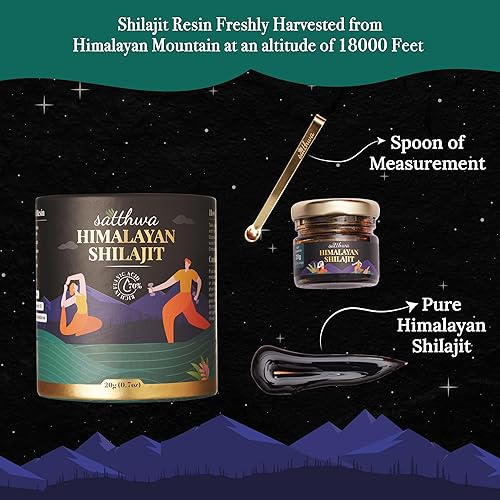 Miniatura 7 de Satthwa Resina Shilajit pura del Himalaya de alta potencia para hombres y mujeres, más de 85 minerales traza, 75 % + ácido fúlvico, 50 porciones,