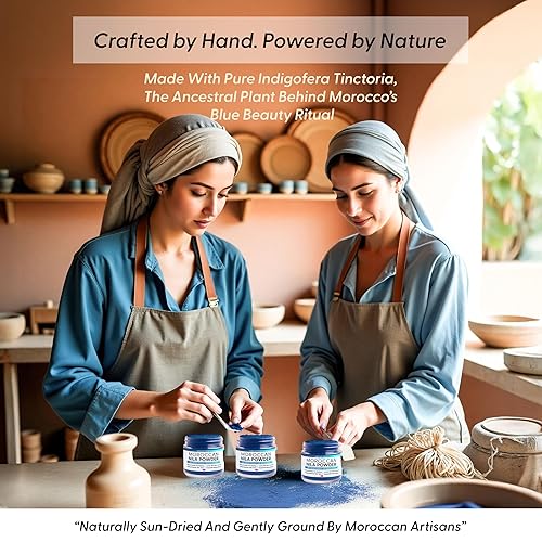 Miniatura 6 de Polvo marroquí de Nila  Máscara de arcilla azul natural para cara, cuerpo y cabello  Exfolia para una piel brillante y tonificada uniforme  Cuidado