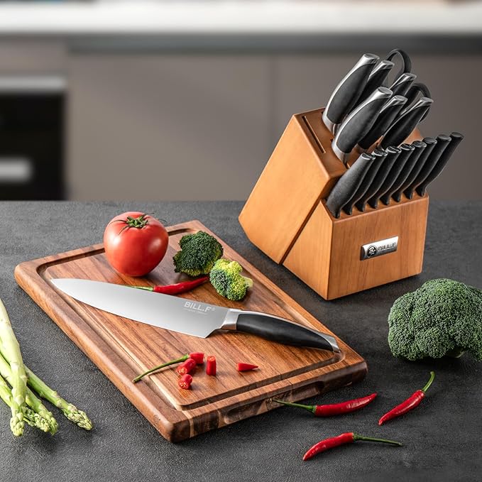 Set Cuchillos Cocina 17 Piezas Acero Inoxidable con Tabla y Soporte miniatura 5